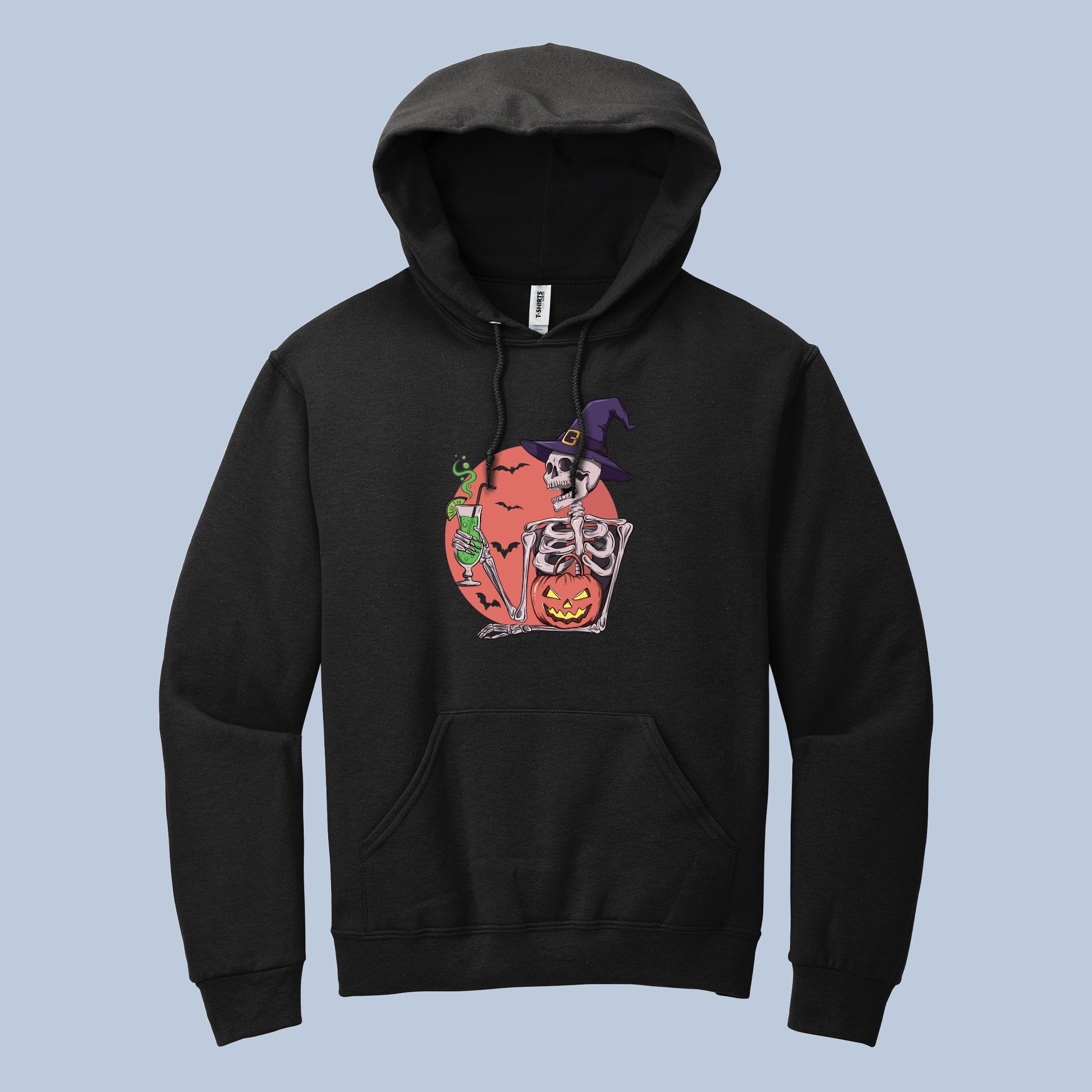 Witchy Skeleton Halloween Hoodie – Funny Skeleton With Potion and Pumpkin Sweatshirt