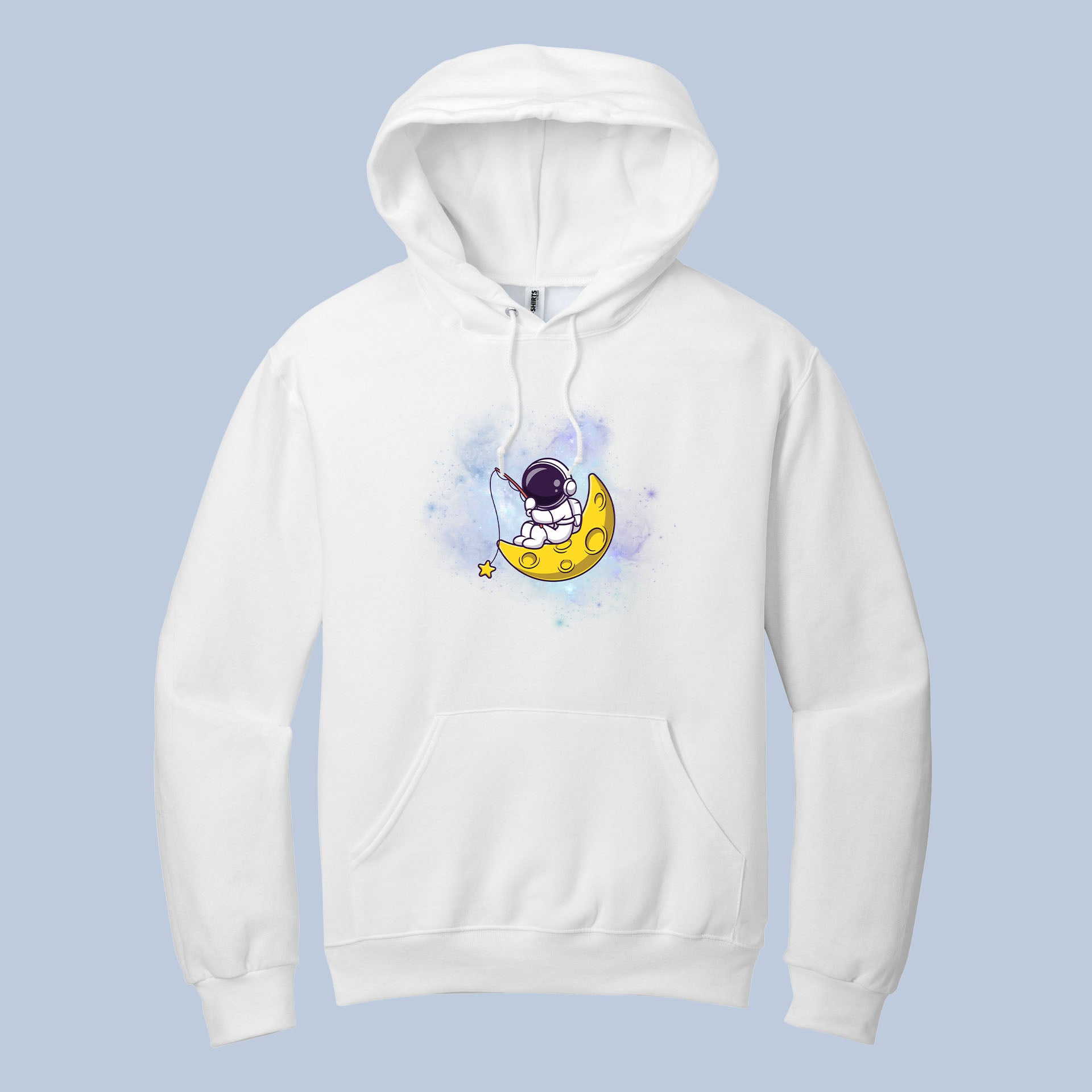 Astronaut on Moon Hoodie – Space Cartoon Galaxy Pullover