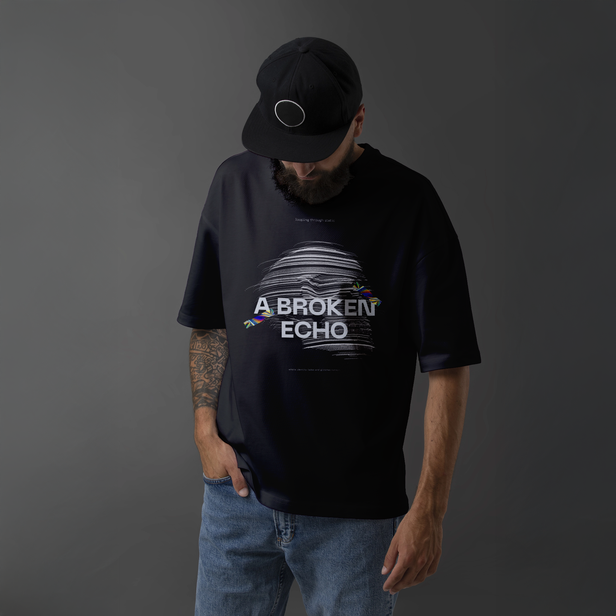 "A Broken Echo" Glitch Art T-Shirt | Abstract Static Design Tee 2