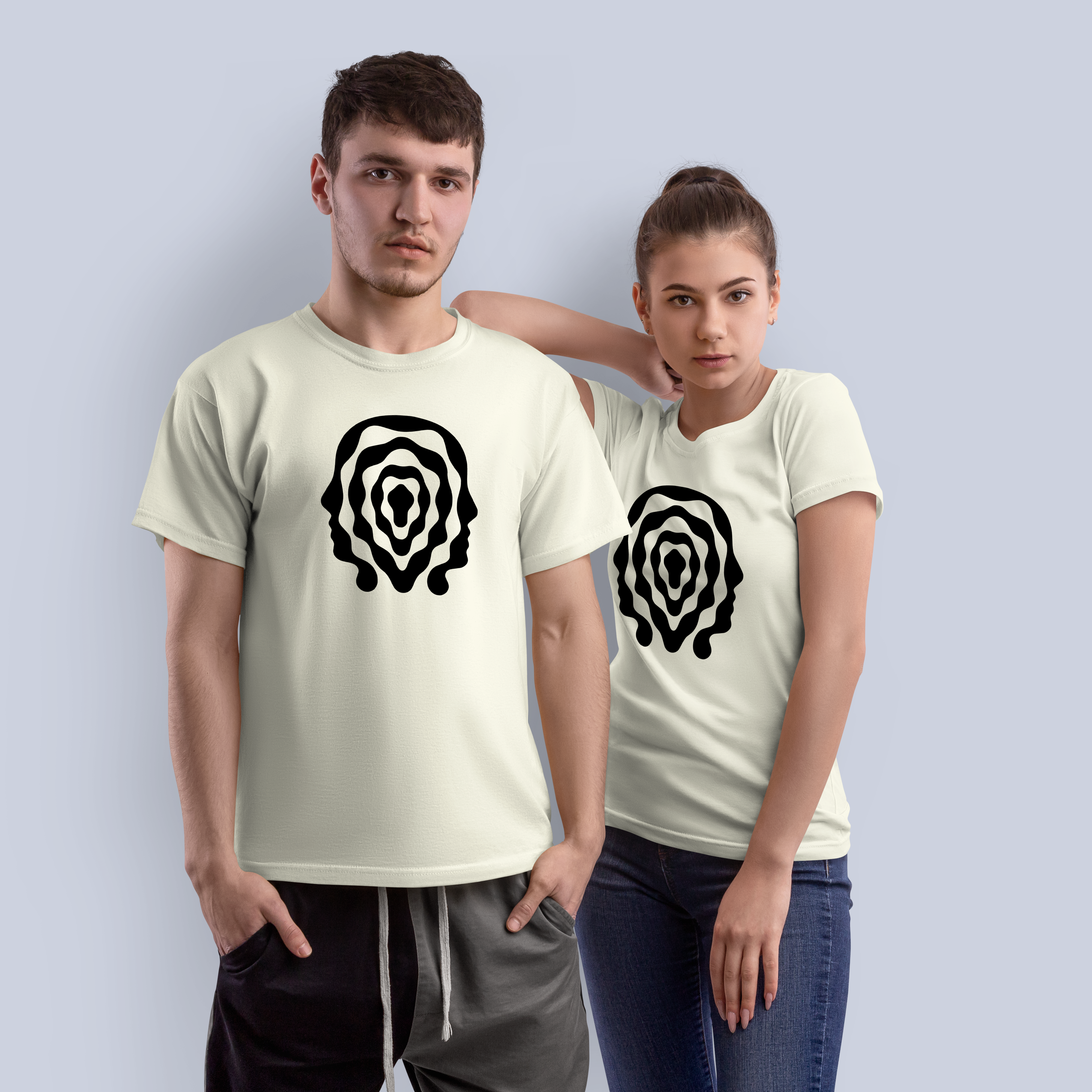 Optical Illusion Faces Graphic Tee