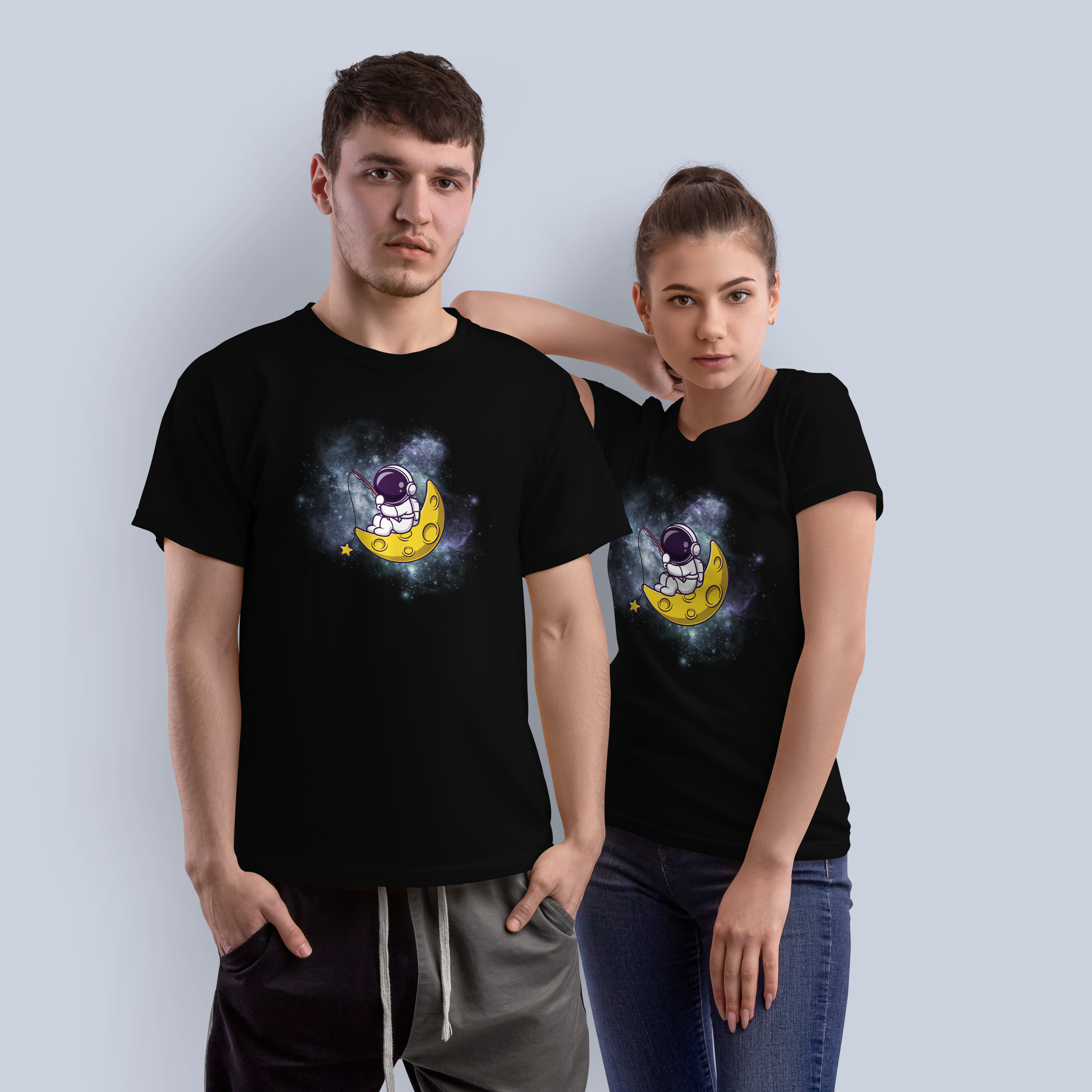 Astronaut Moon Fishing T-Shirt - Dreamy Space Tee