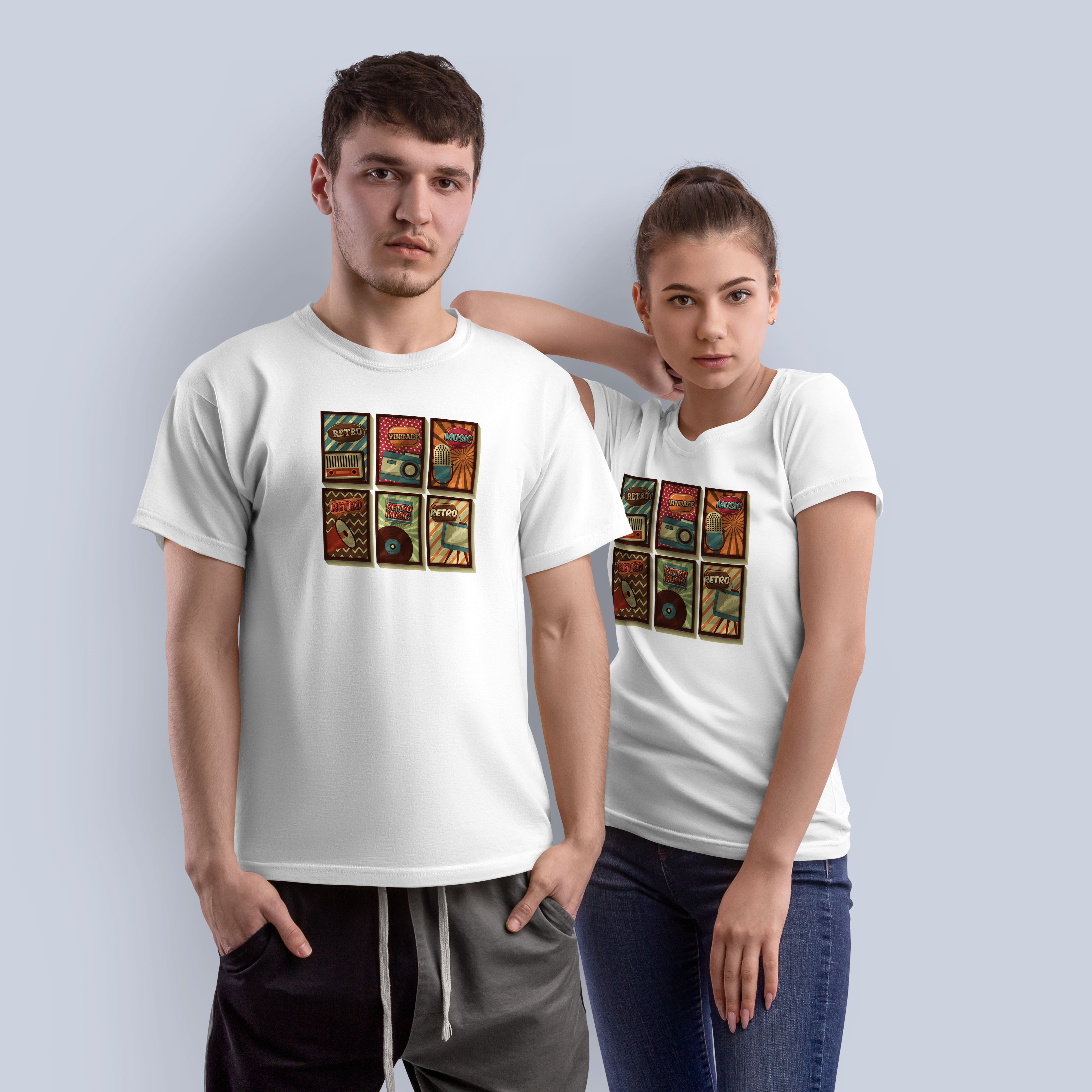 Retro Pop Art Patchwork T-Shirt