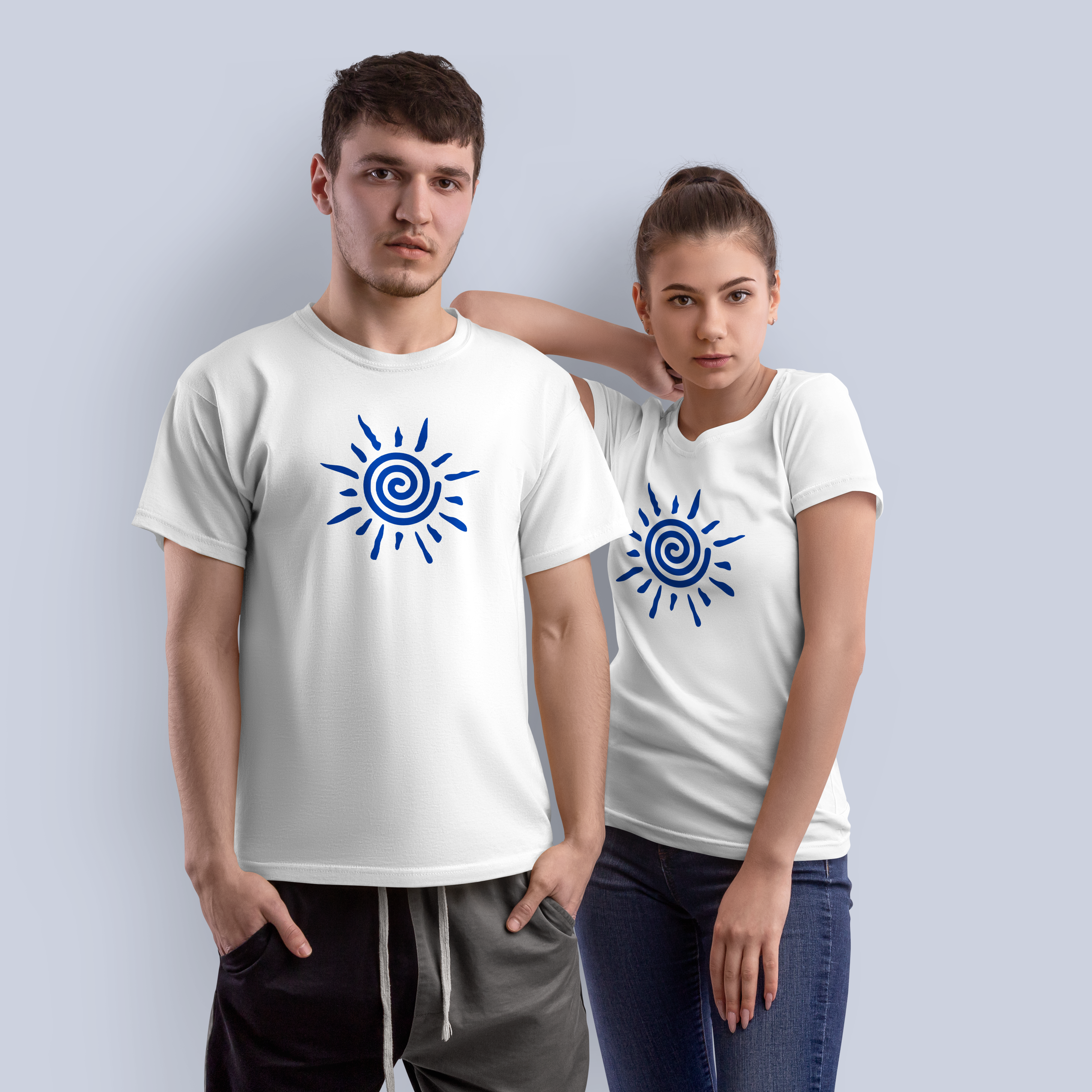 Blue Sunburst Graphic T-Shirt 8