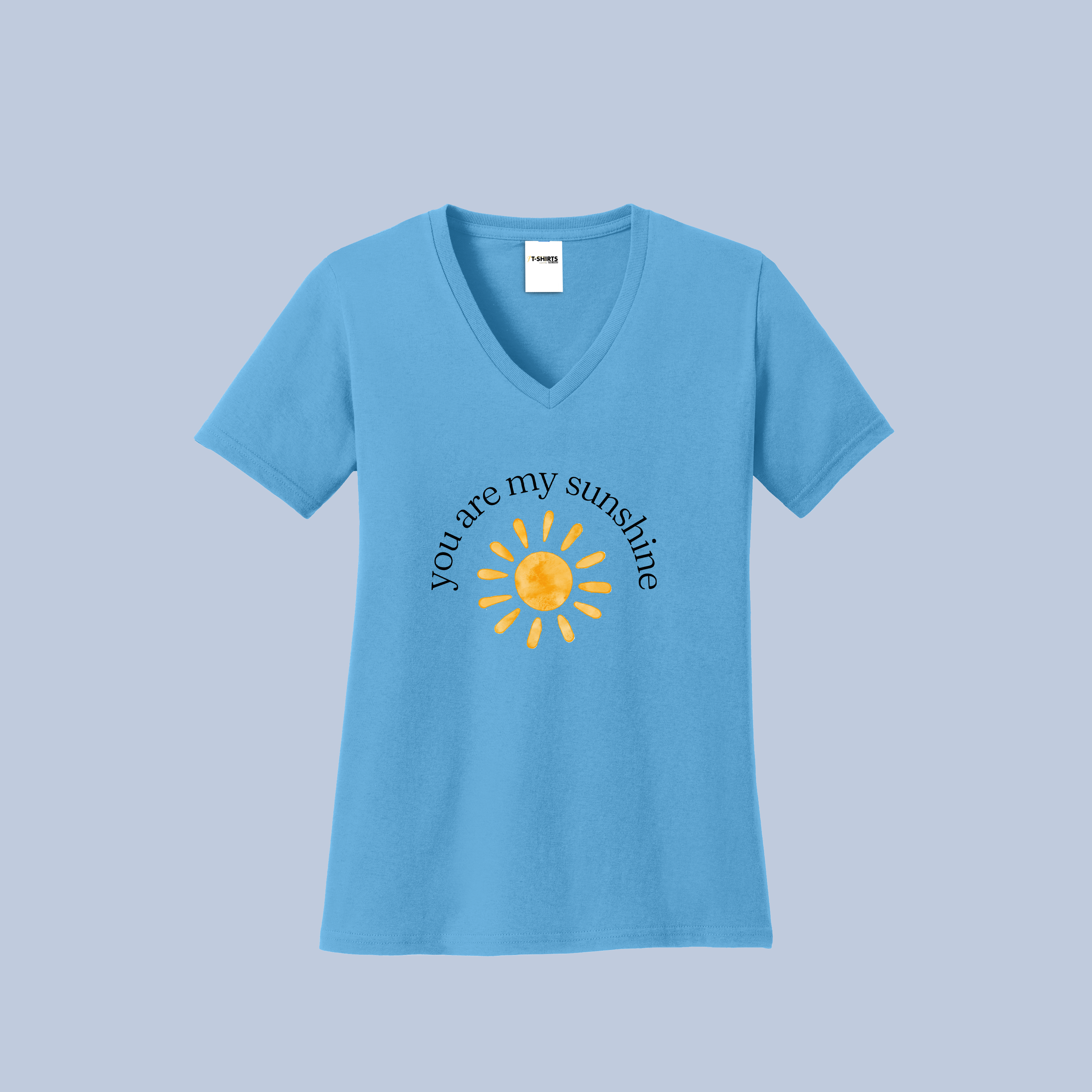 You Are My Sunshine V-Neck Cotton T-Shirt - Positive Sun Tee for Women