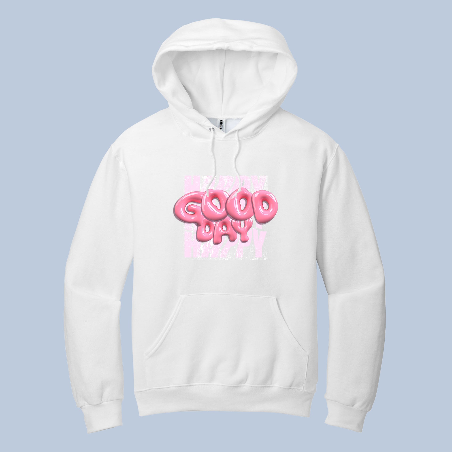 Happy Good Happy" 3D Bubble Font Streetwear Hoodie