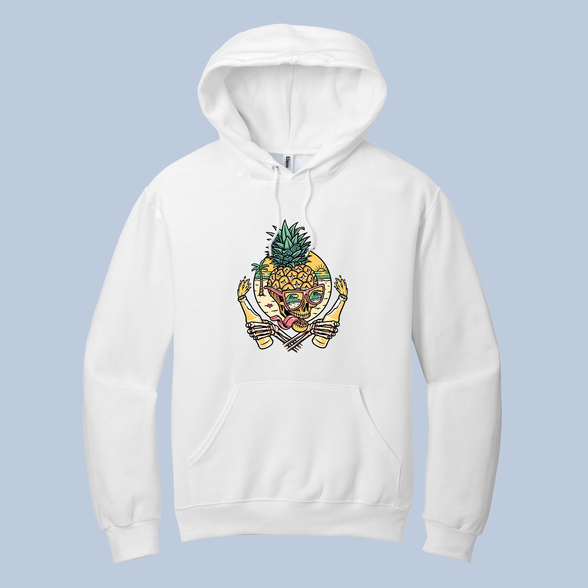 Tropical Pirate Skull" Unisex Hoodie | Pineapple & Crossbones Graphic Sweatshirt
