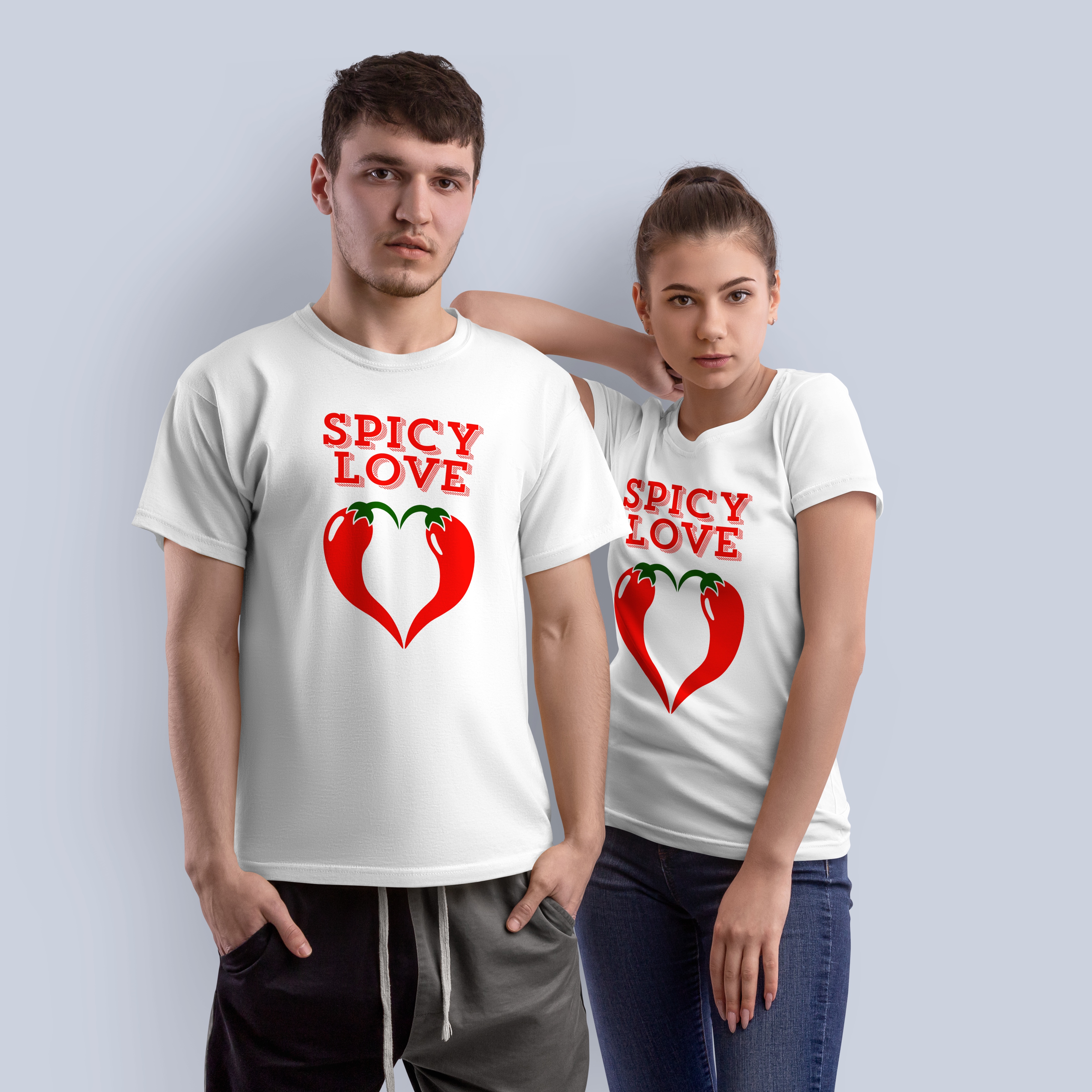 Spicy Love Chili Pepper Heart T-Shirt 7