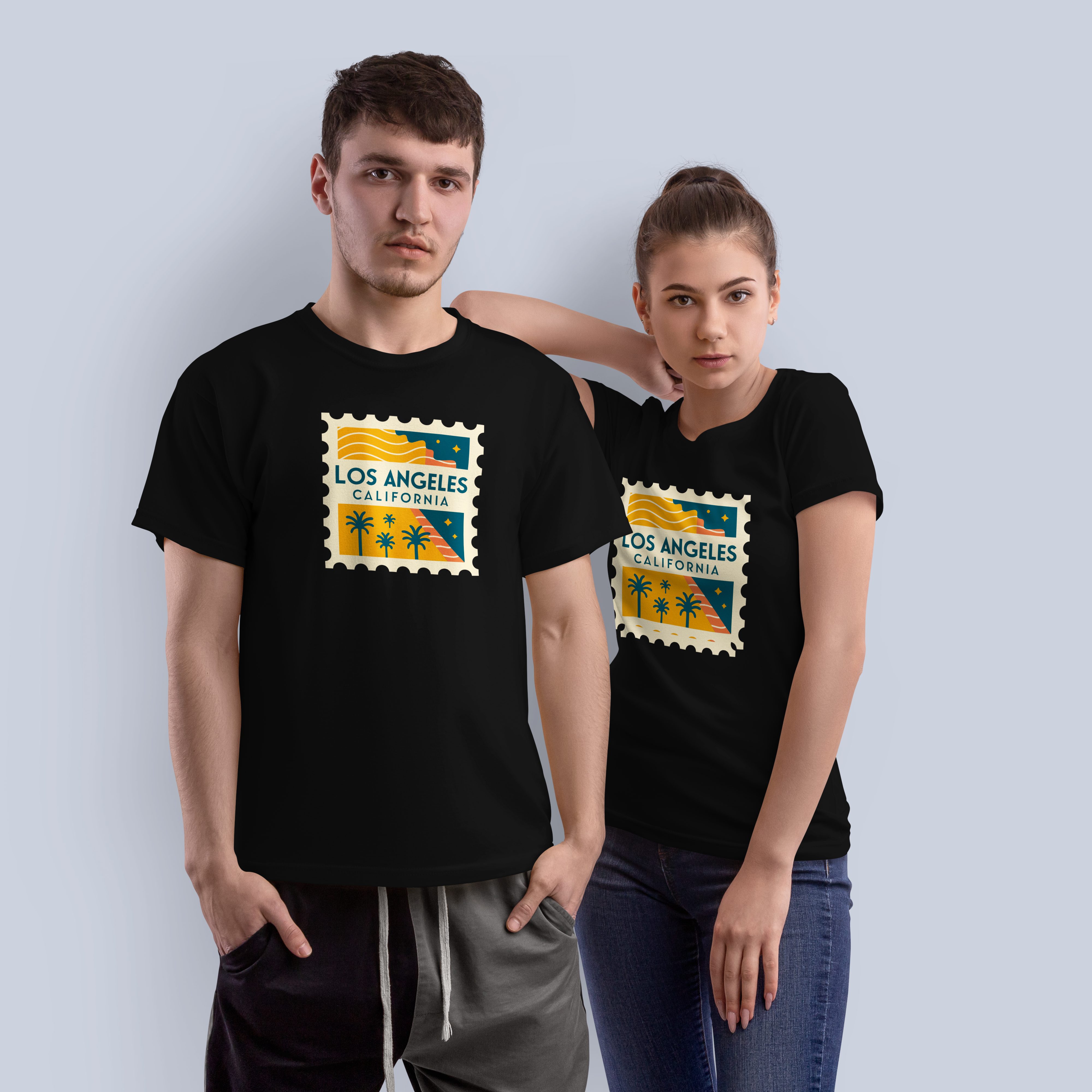 Los Angeles California Postcard Stamp Graphic T-Shirt