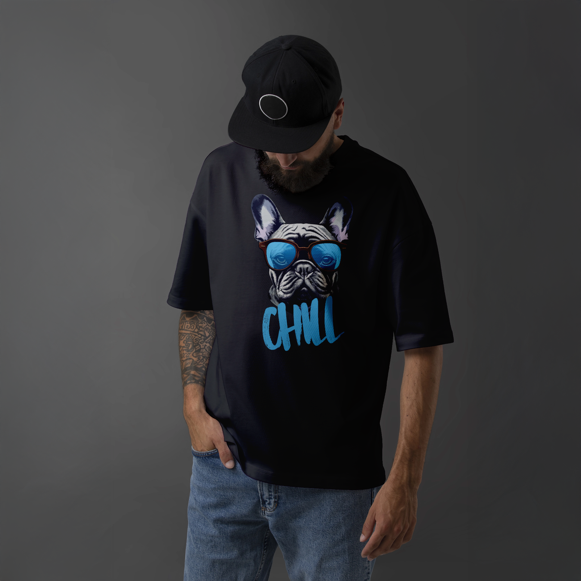 Chill French Bulldog T-Shirt | Cool Dog with Sunglasses Graphic Tee