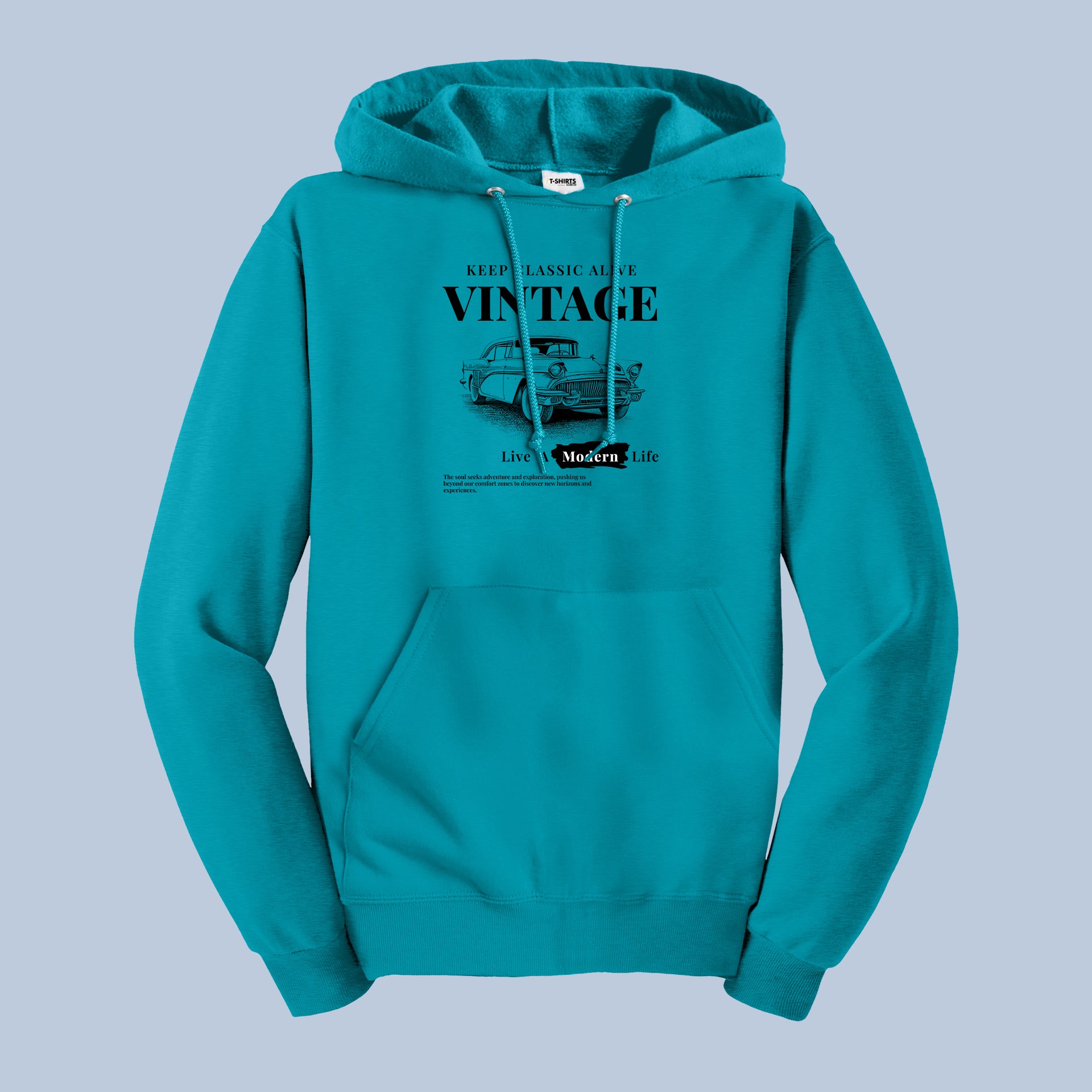 Vintage Car Hoodie, Classic Car, Old School, American Car, 1957 Chevy