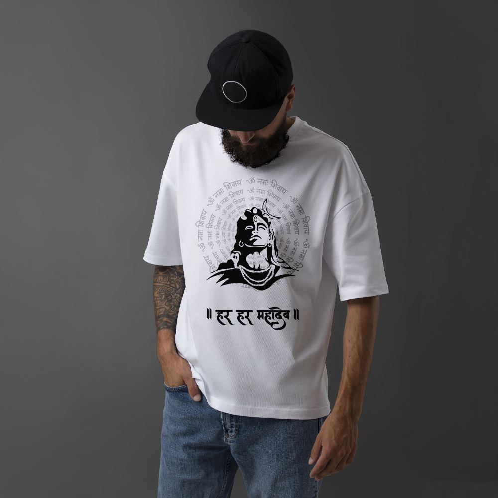 Lord Shiva Devotional Tee - Om Namah Shivaya & Har Har Mahadev T-Shirt