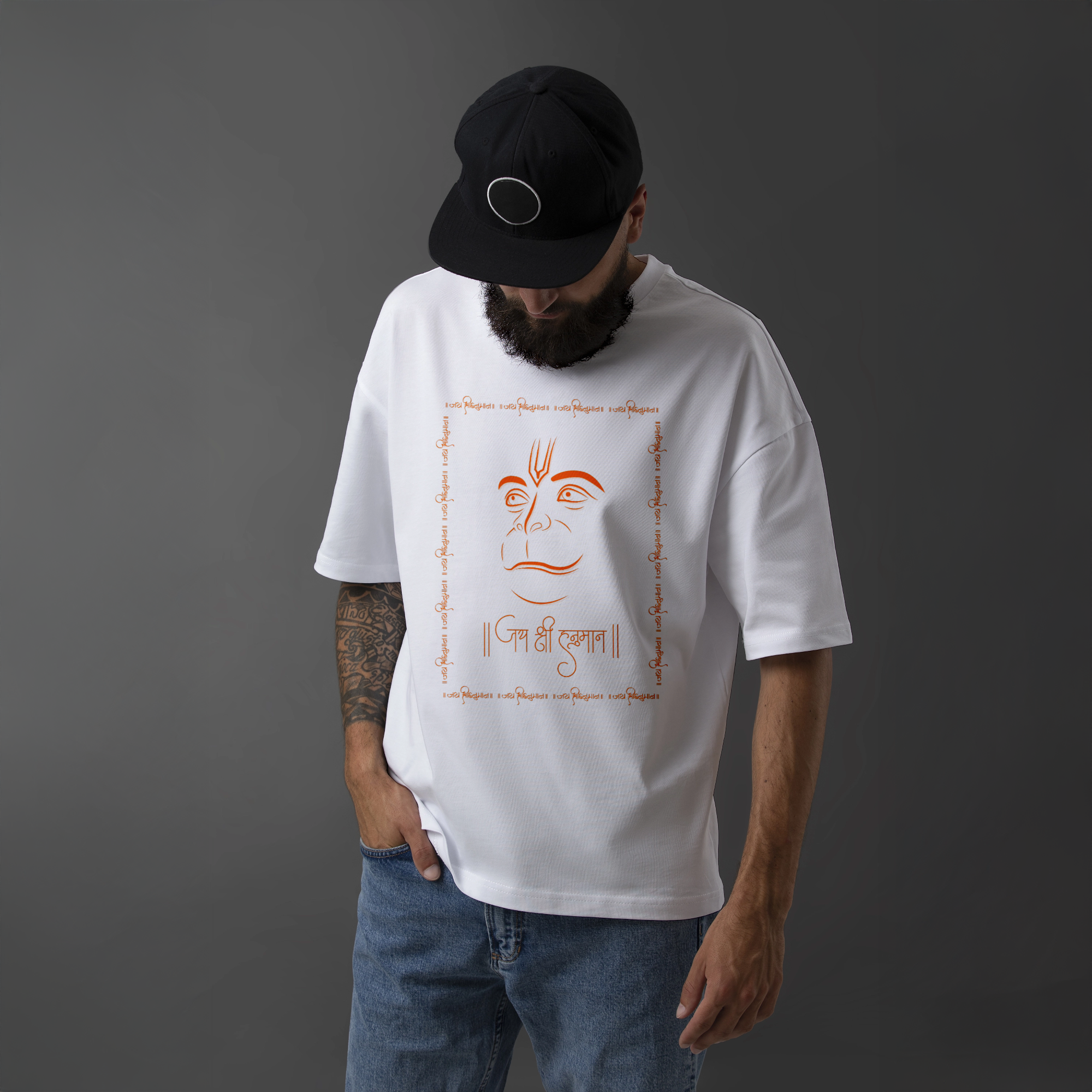 Jai Shree Hanuman Devotional Tee - Hindu God Graphic T-Shirt