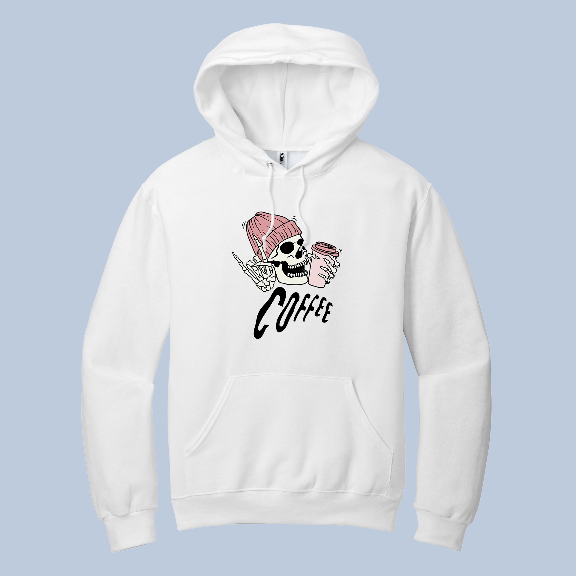 Coffee Skeleton" Unisex Hoodie | Skull with Coffee Graphic Sweatshirt