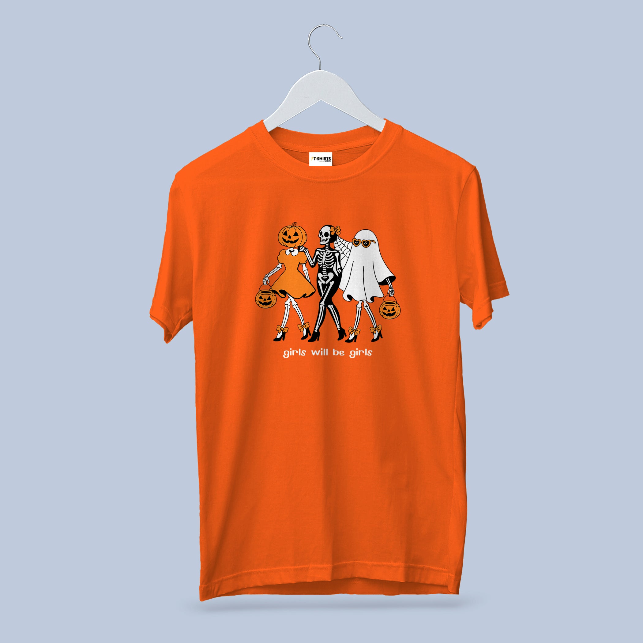 Girls Will Be Girls Halloween T-Shirt – Funny Skeleton & Pumpkin Ghost Tee 3