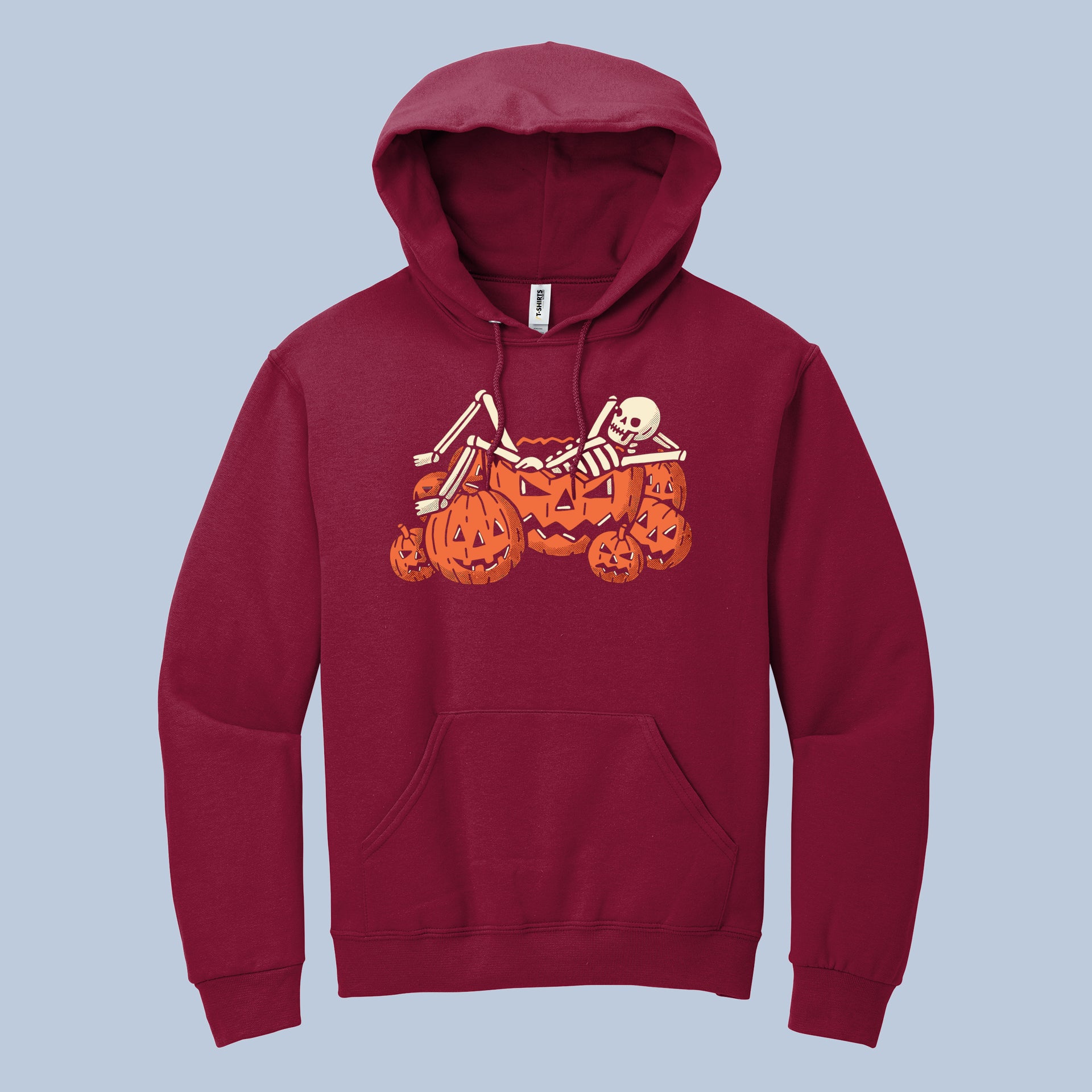 Skeleton Pumpkin Ride Halloween Hoodie – Funny Spooky Fall Sweatshirt for Men & Women