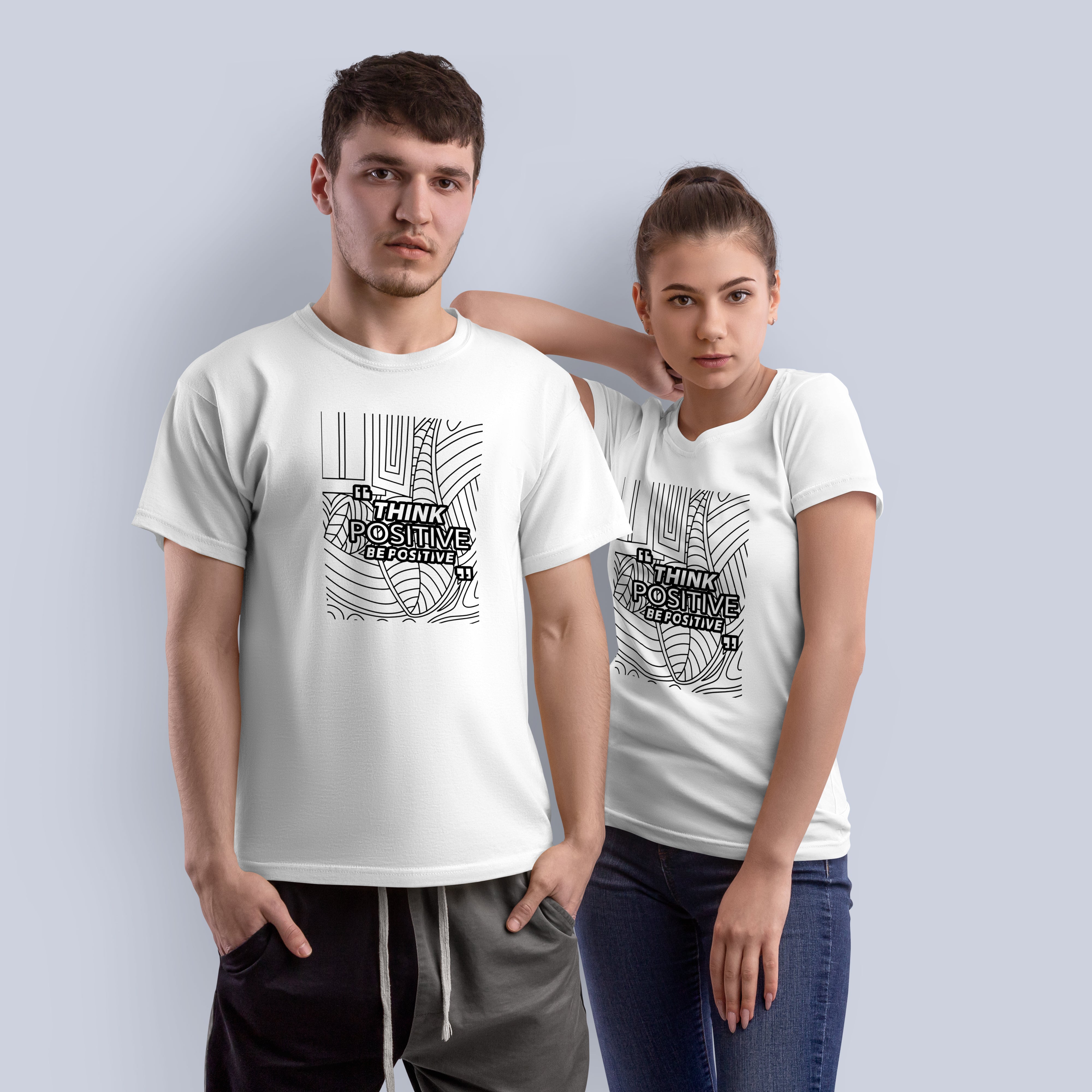 Think Positive, Be Positive Abstract Graphic T-Shirt