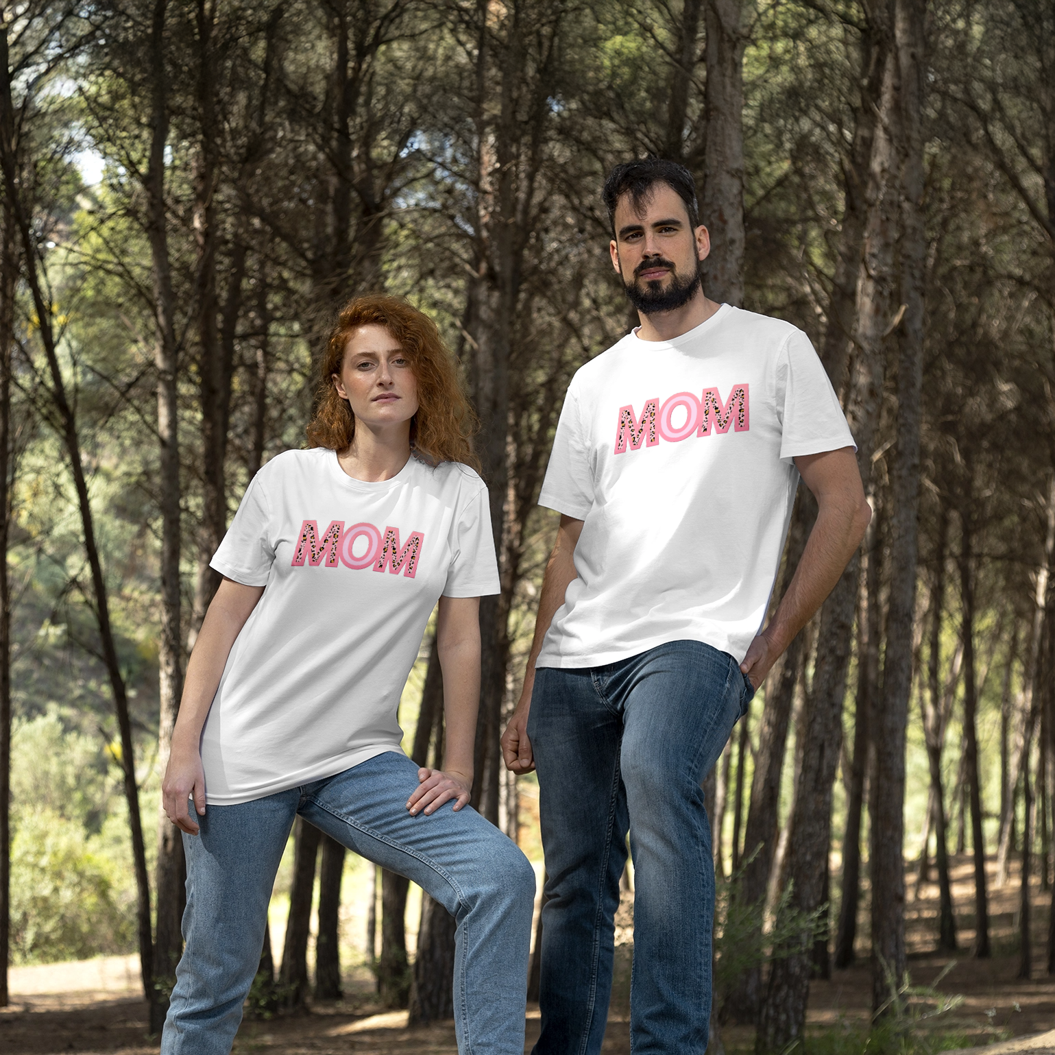 "MOM" Leopard Print & Pink Block Letter T-Shirt 5