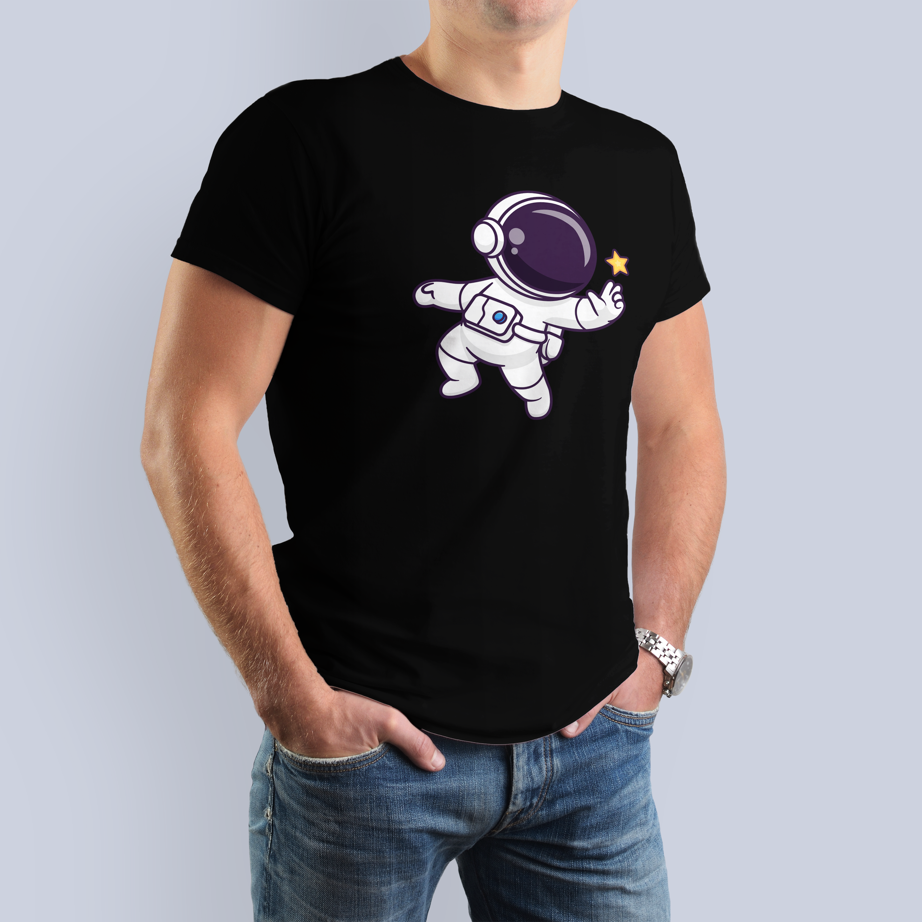 Cute Astronaut Reaching for a Star T-Shirt 3