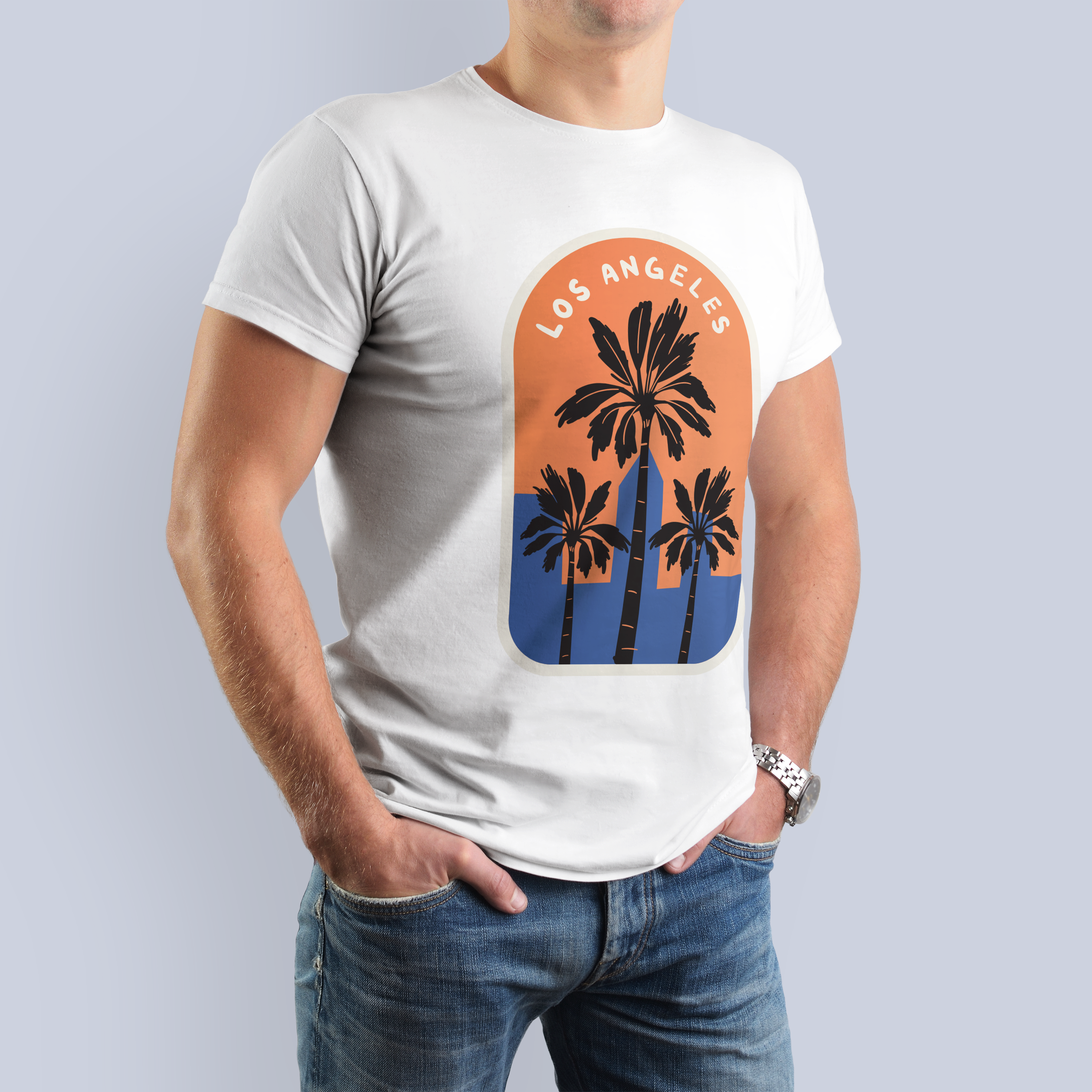 Los Angeles Palm Tree Sunset Graphic T-Shirt 3