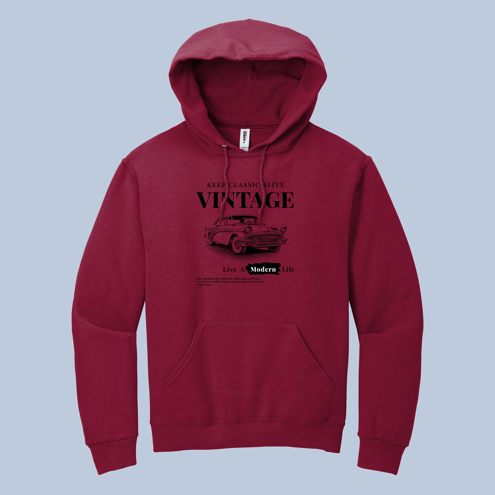 Vintage Car Hoodie, Classic Car, Old School, American Car, 1957 Chevy 3