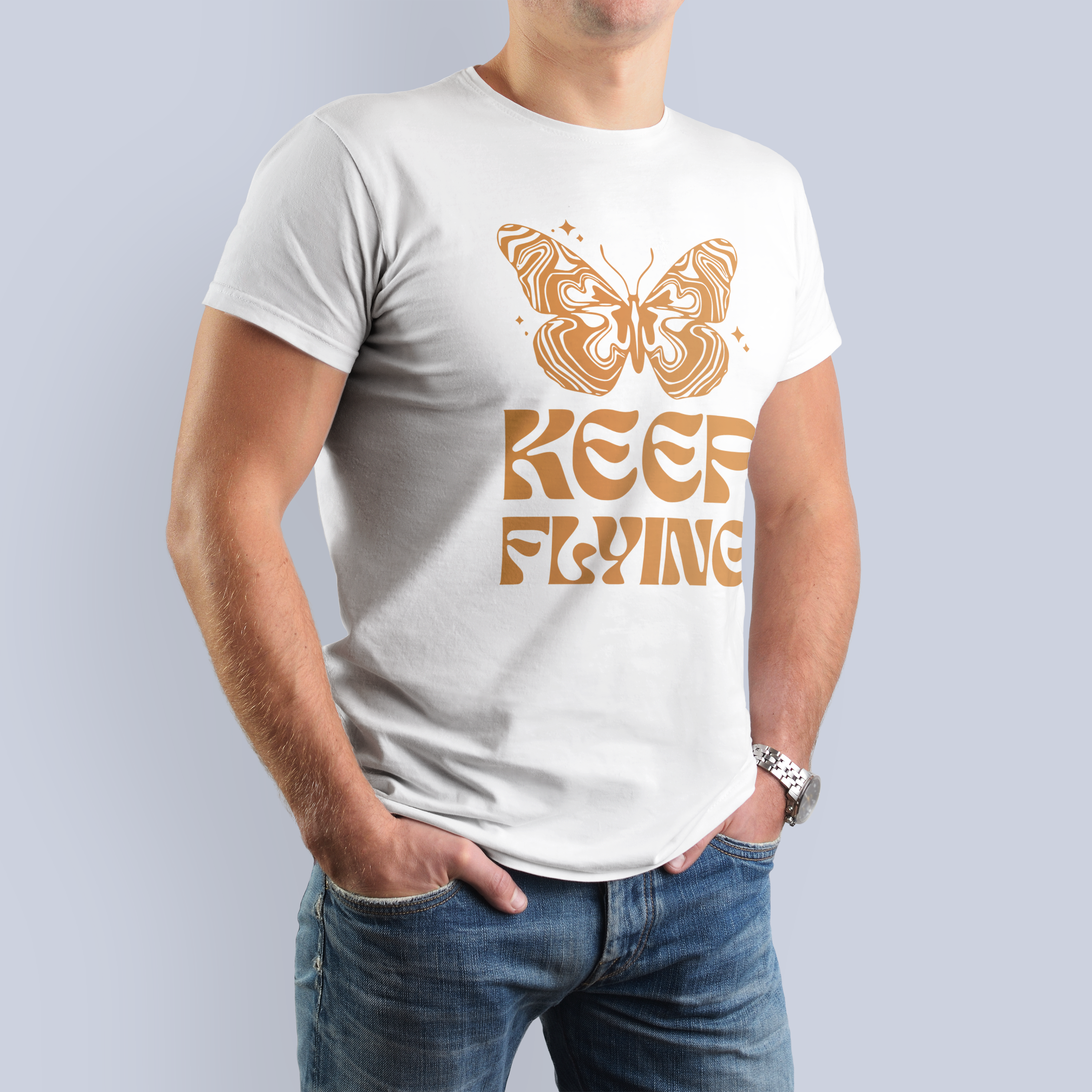 Keep Flying Butterfly Graphic T-Shirt - Inspirational Tee 3