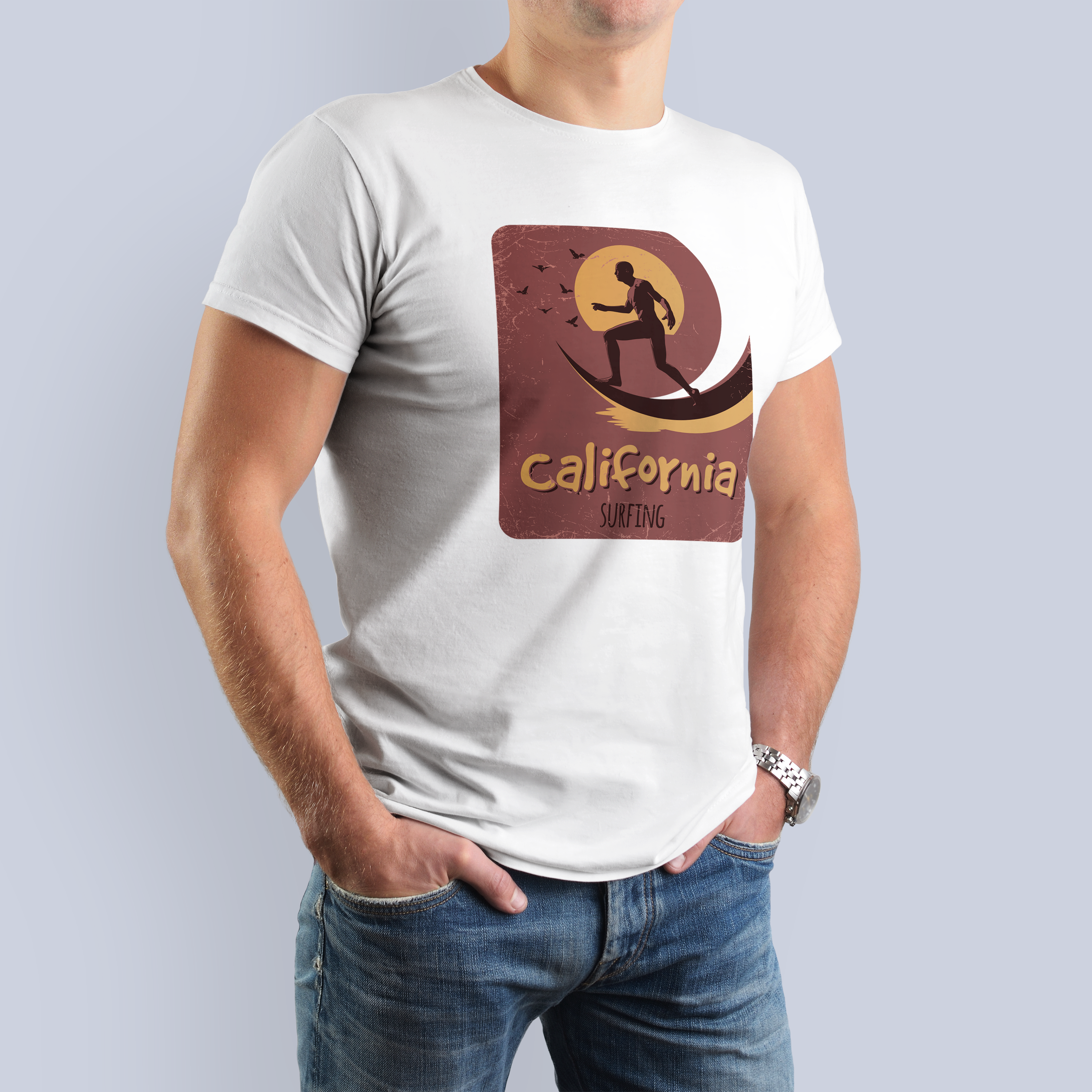 California Surfing Vintage Sunset Graphic Tee 3