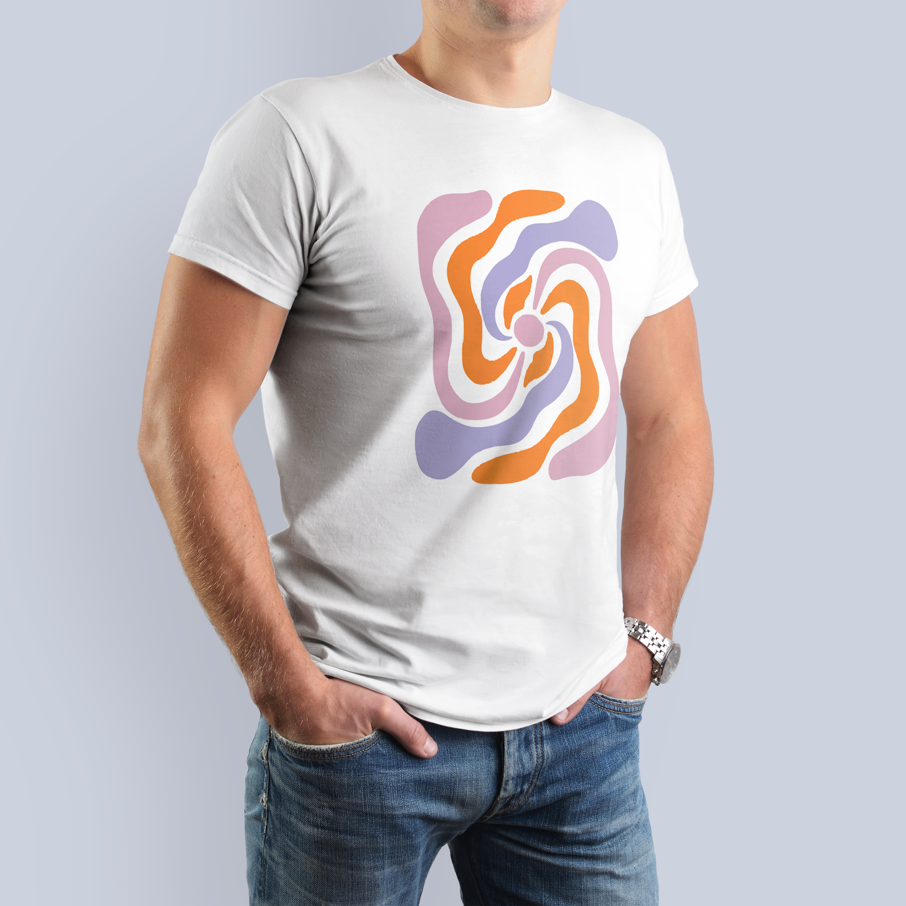 Abstract Swirl Art T-Shirt - Psychedelic & Colorful Cotton Tee 8
