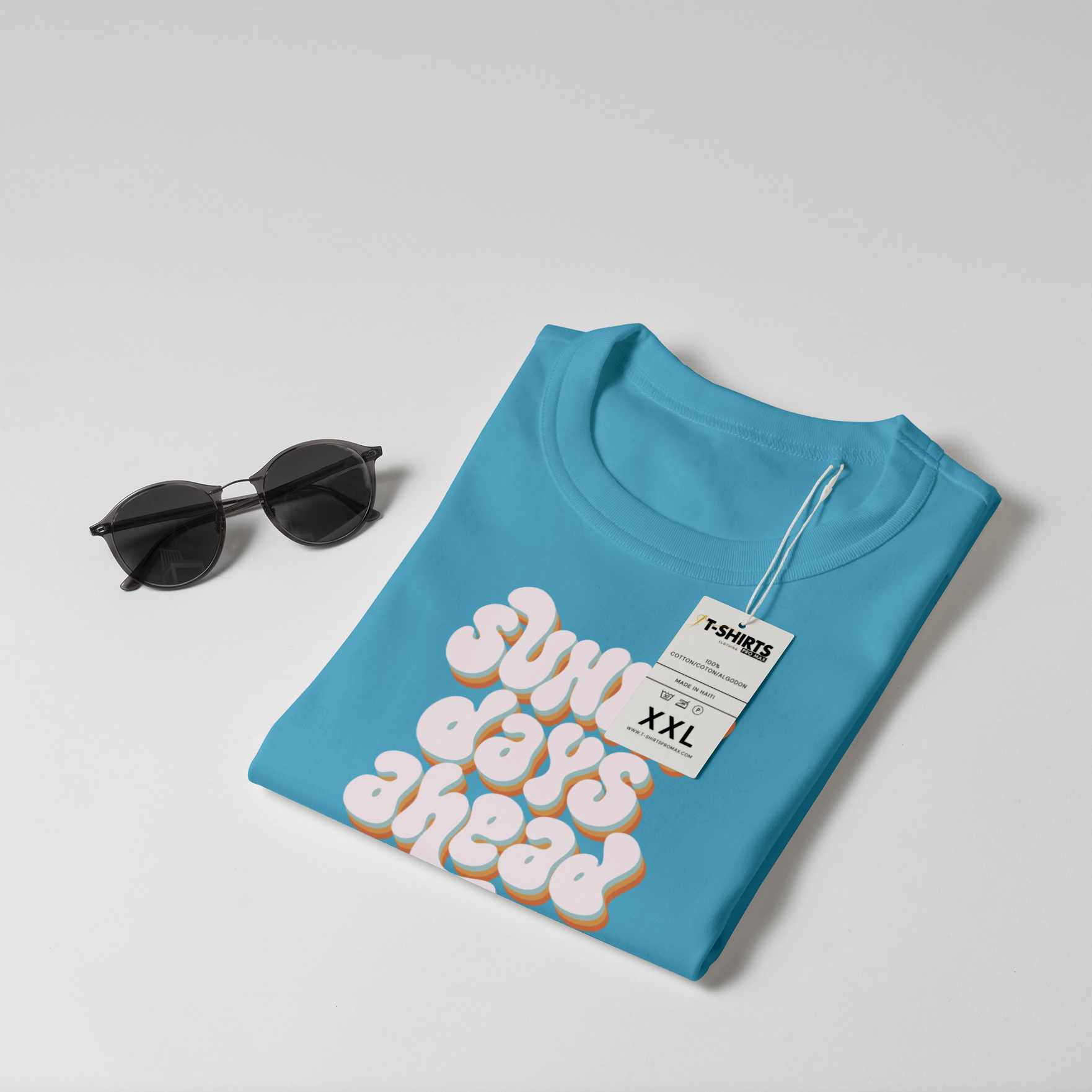 "Sunny Days Ahead" Retro Graphic T-Shirt - Teal Unisex Tee 4