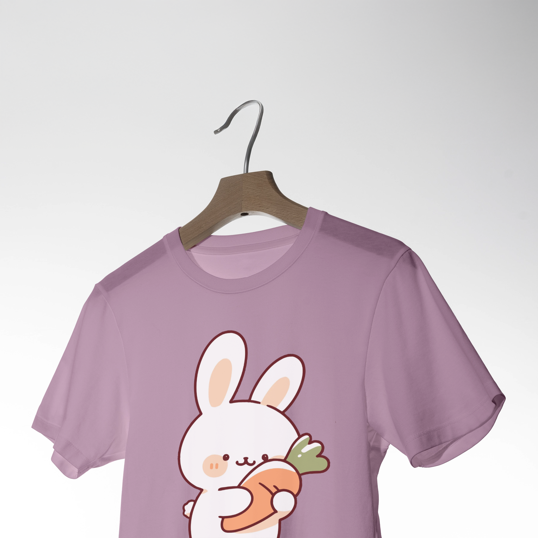 Cute Bunny with Carrot Graphic T-Shirt 3