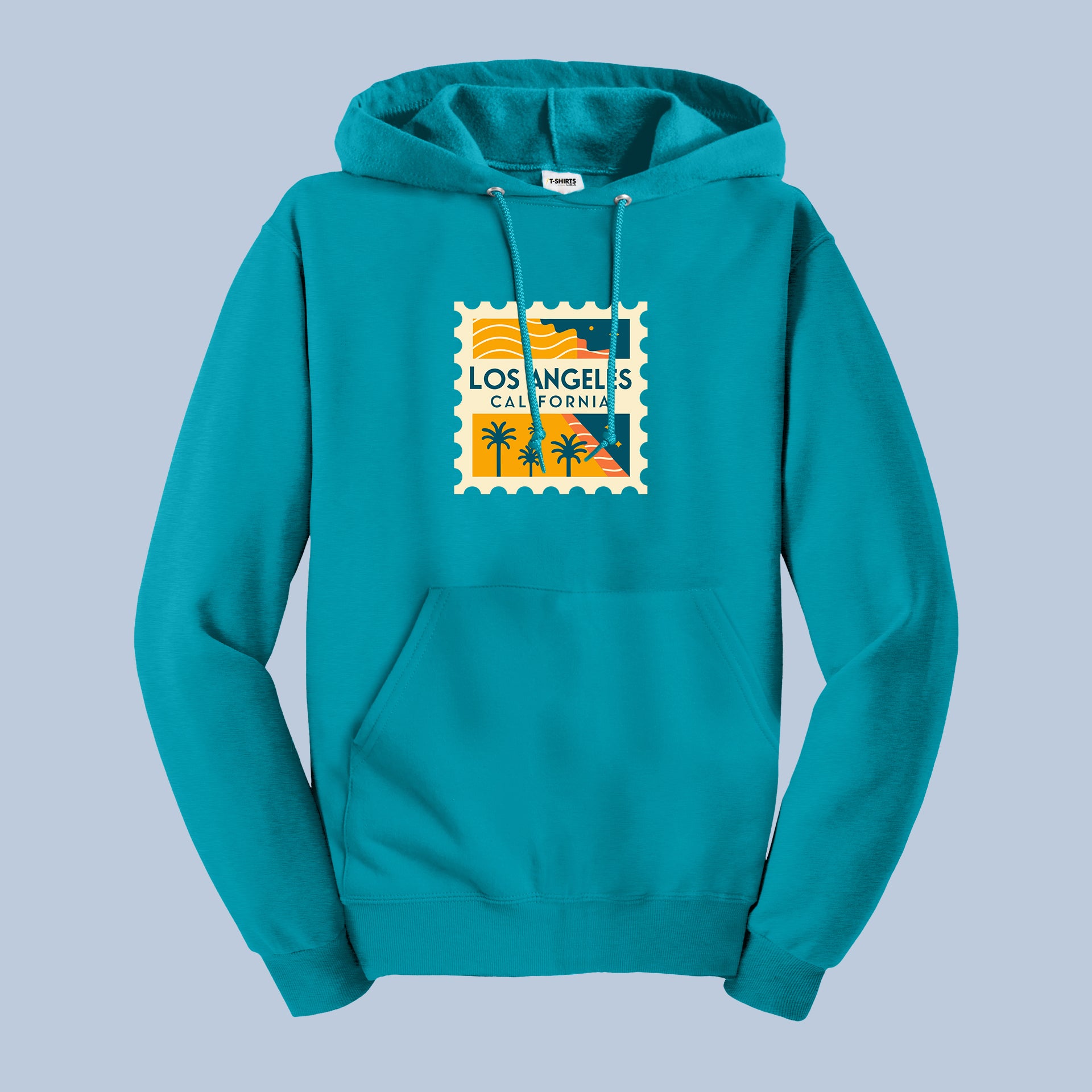 Los Angeles California Hoodie – Retro Travel Stamp Graphic 3