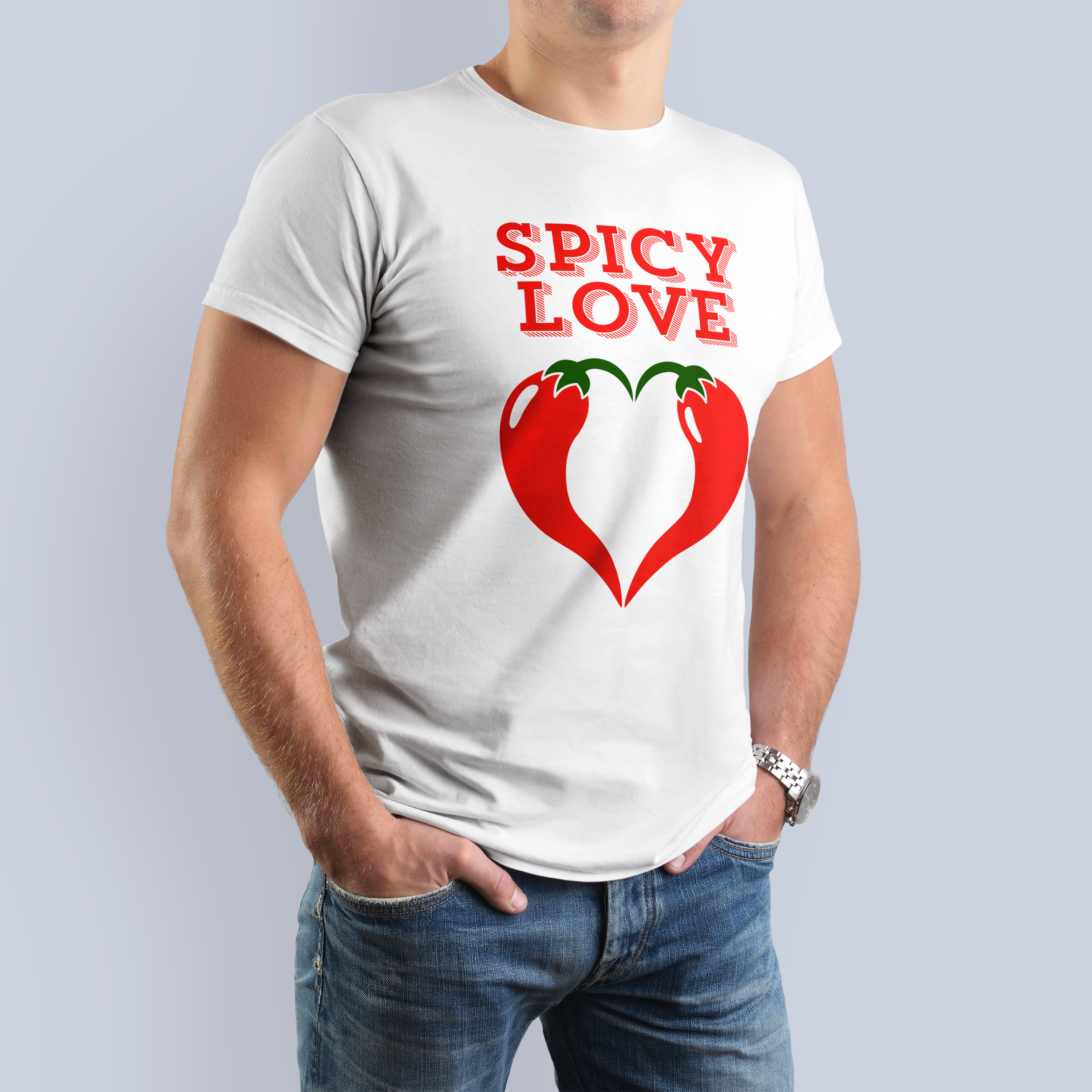 Spicy Love Chili Pepper Heart T-Shirt 8