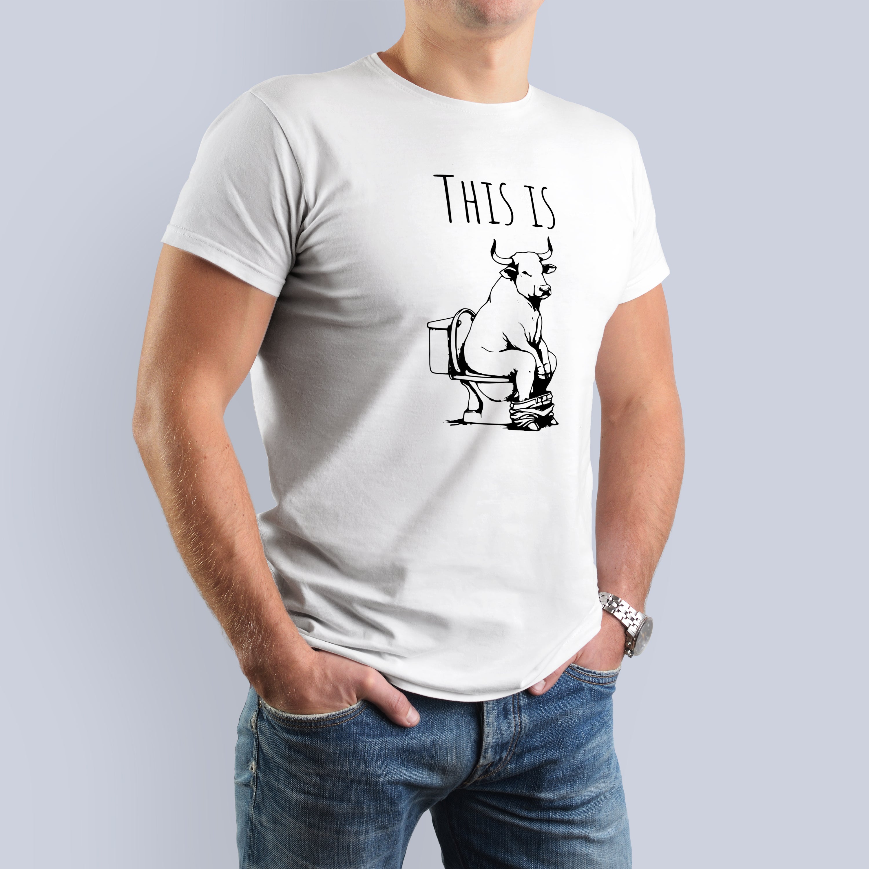This is Bullshit - Funny Bull on Toilet T-Shirt 3