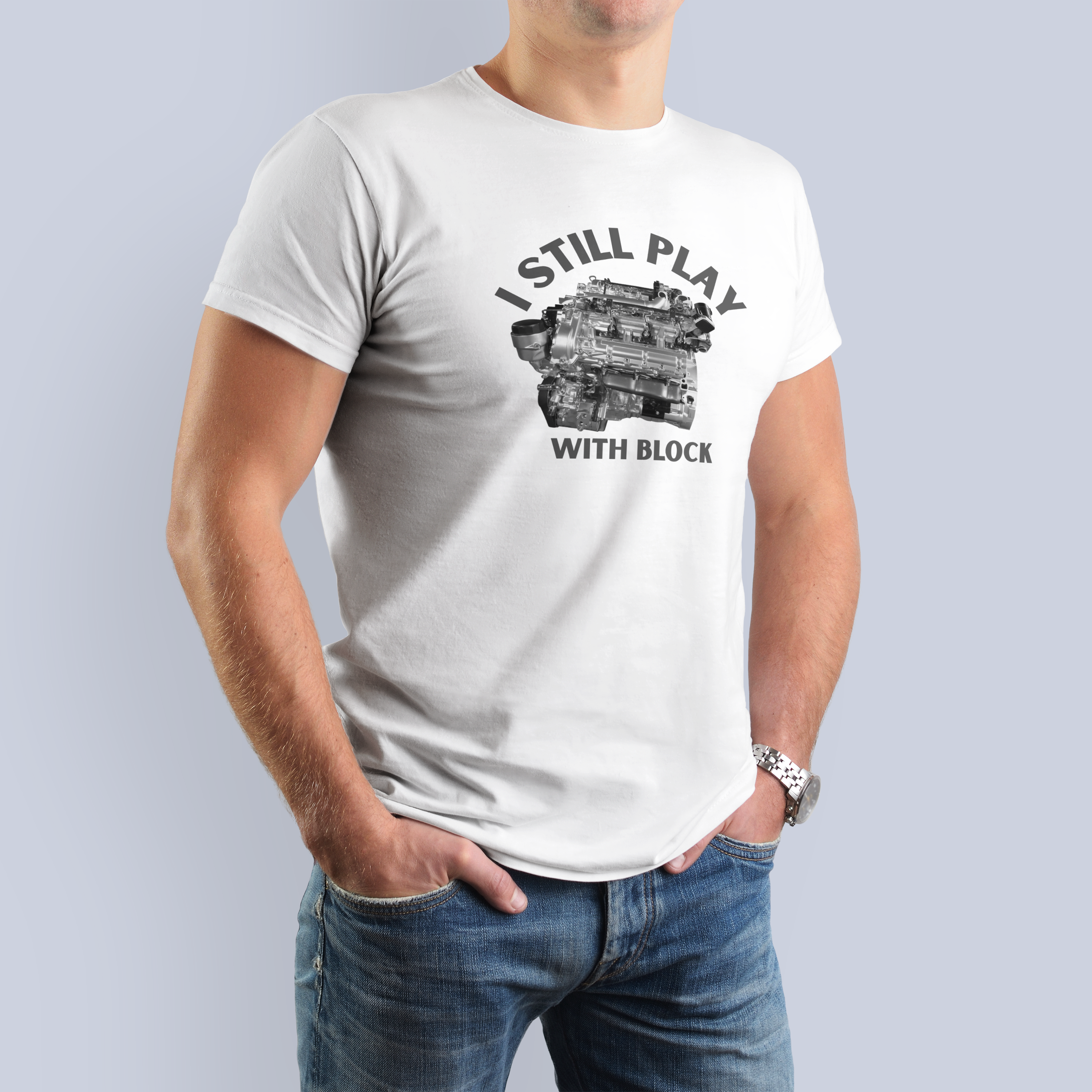 I Still Play With Block Car Engine Mechanic Graphic T-Shirt 3