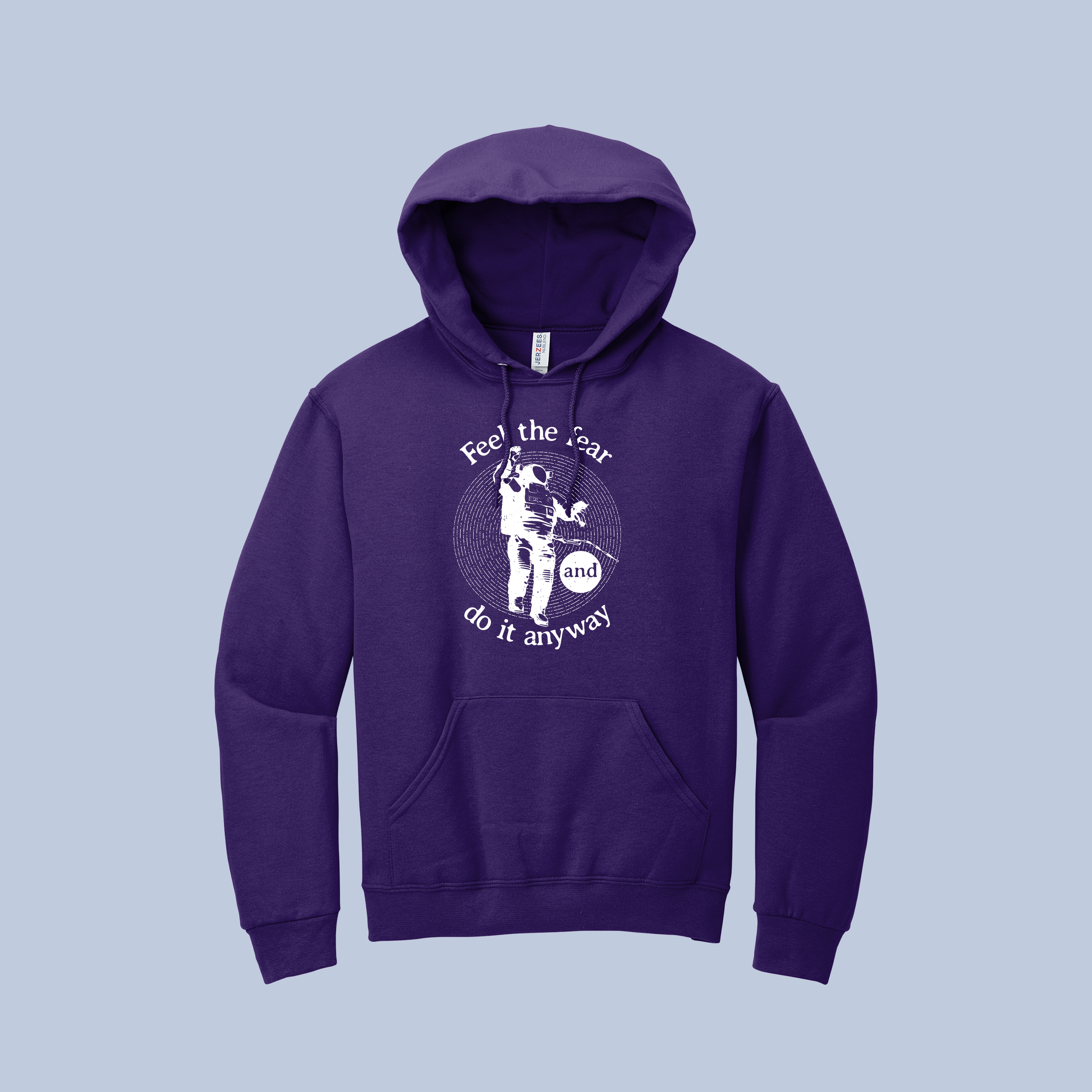 Feel the Fear and Do It Anyway Astronaut Hoodie | Motivational Unisex Pullover 3