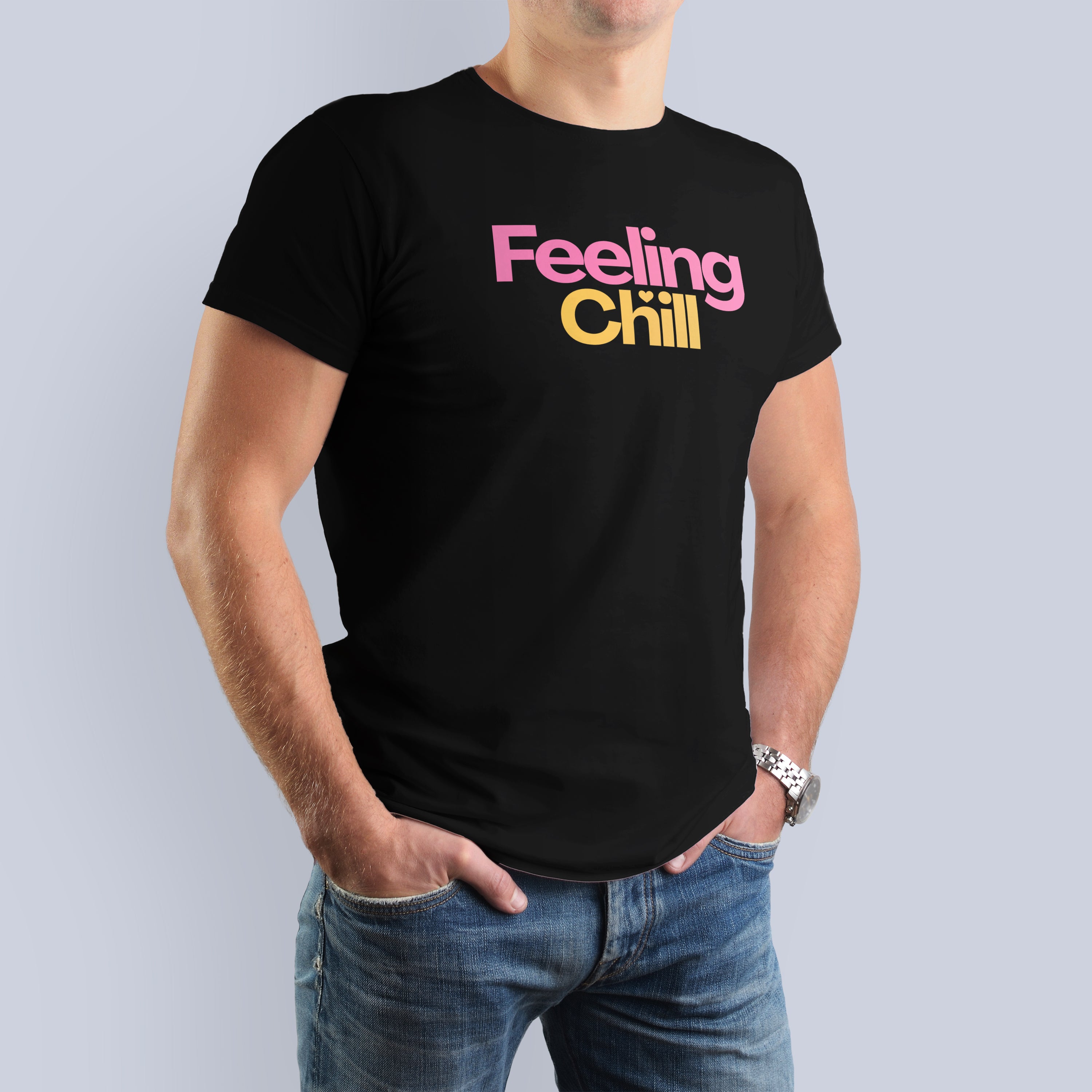 Feeling Chill Black Graphic T-Shirt 3