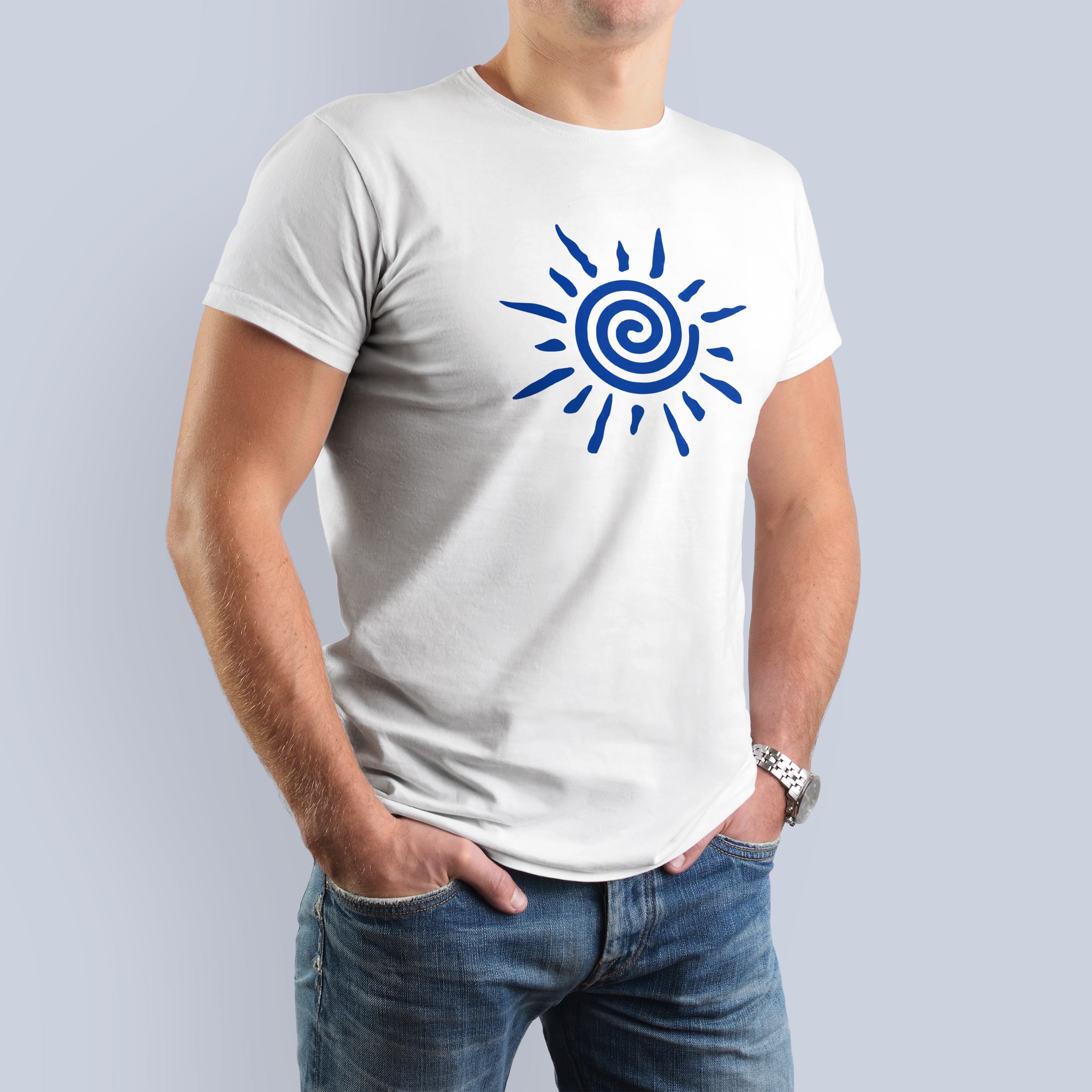 Blue Sunburst Graphic T-Shirt 9