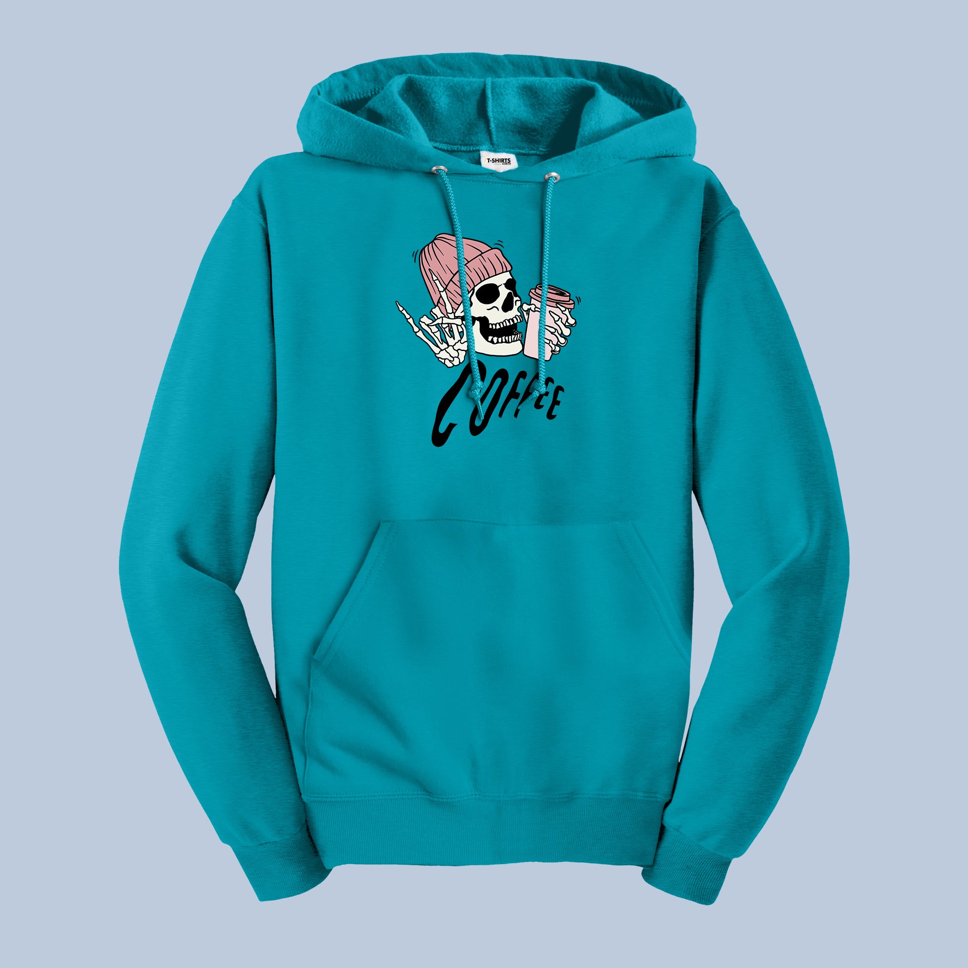 Coffee Skeleton" Unisex Hoodie | Skull with Coffee Graphic Sweatshirt 3