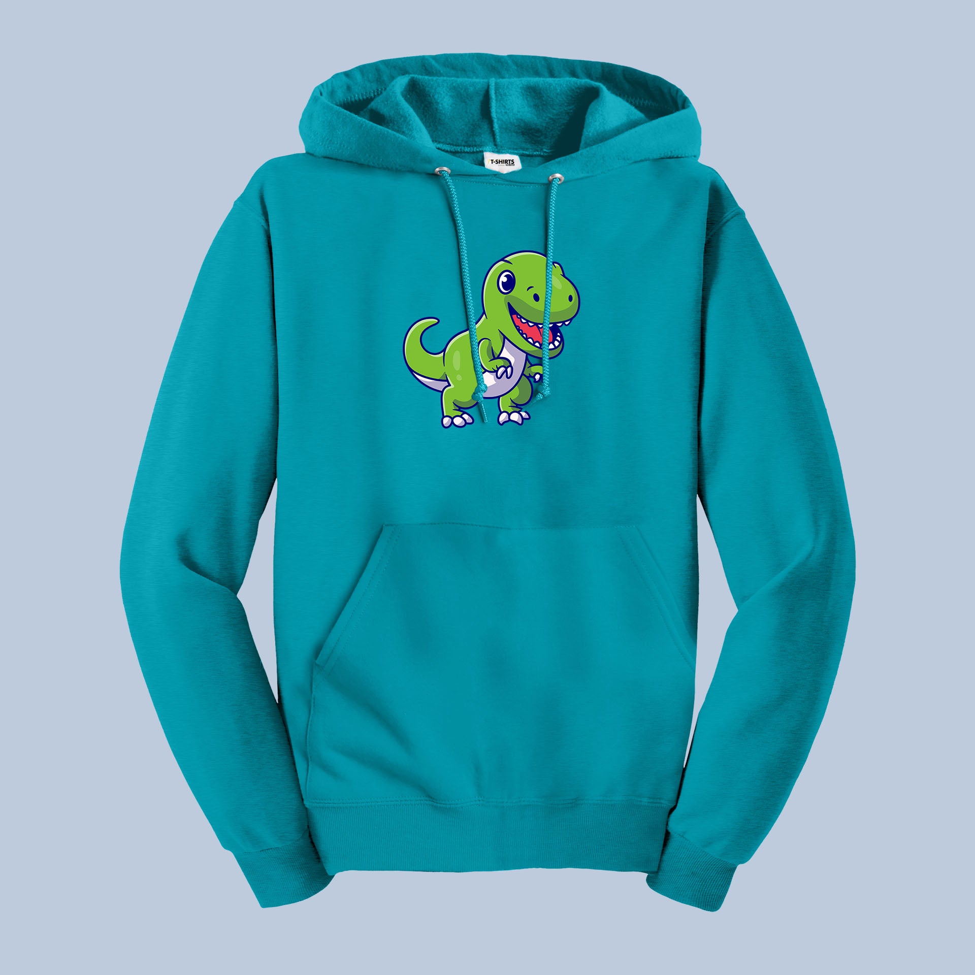 Cute T-Rex Dinosaur Hoodie – Green Cartoon Dino Pullover 3