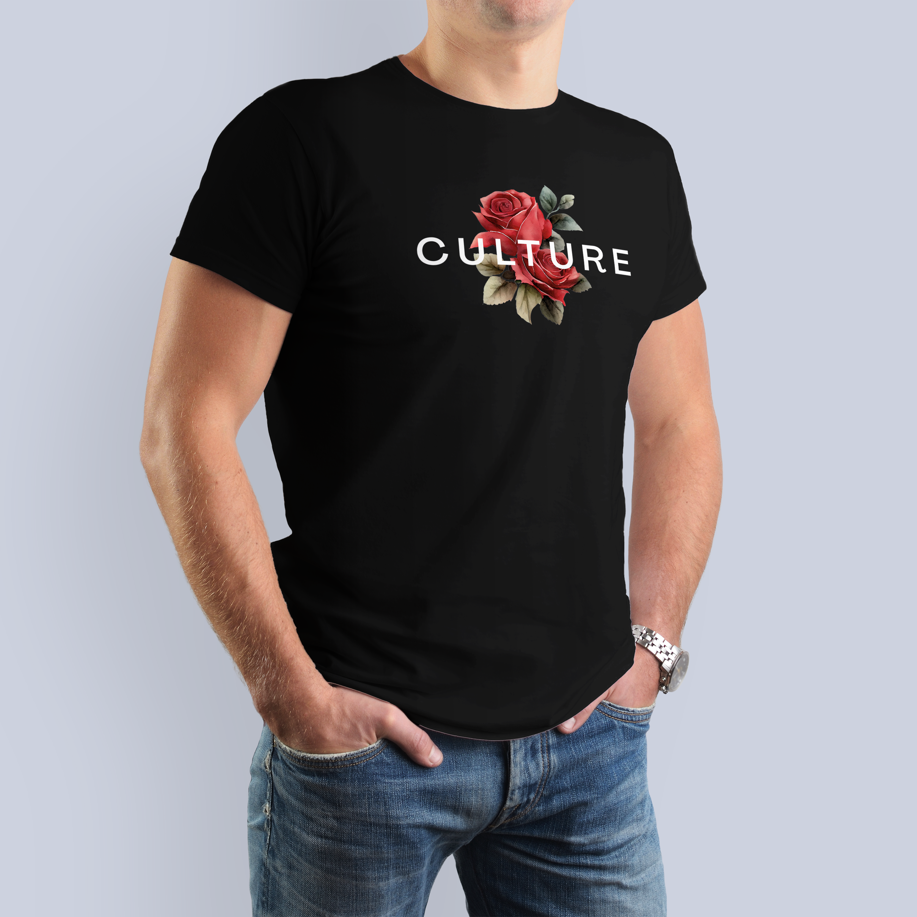 Culture Red Rose Graphic T-Shirt 3