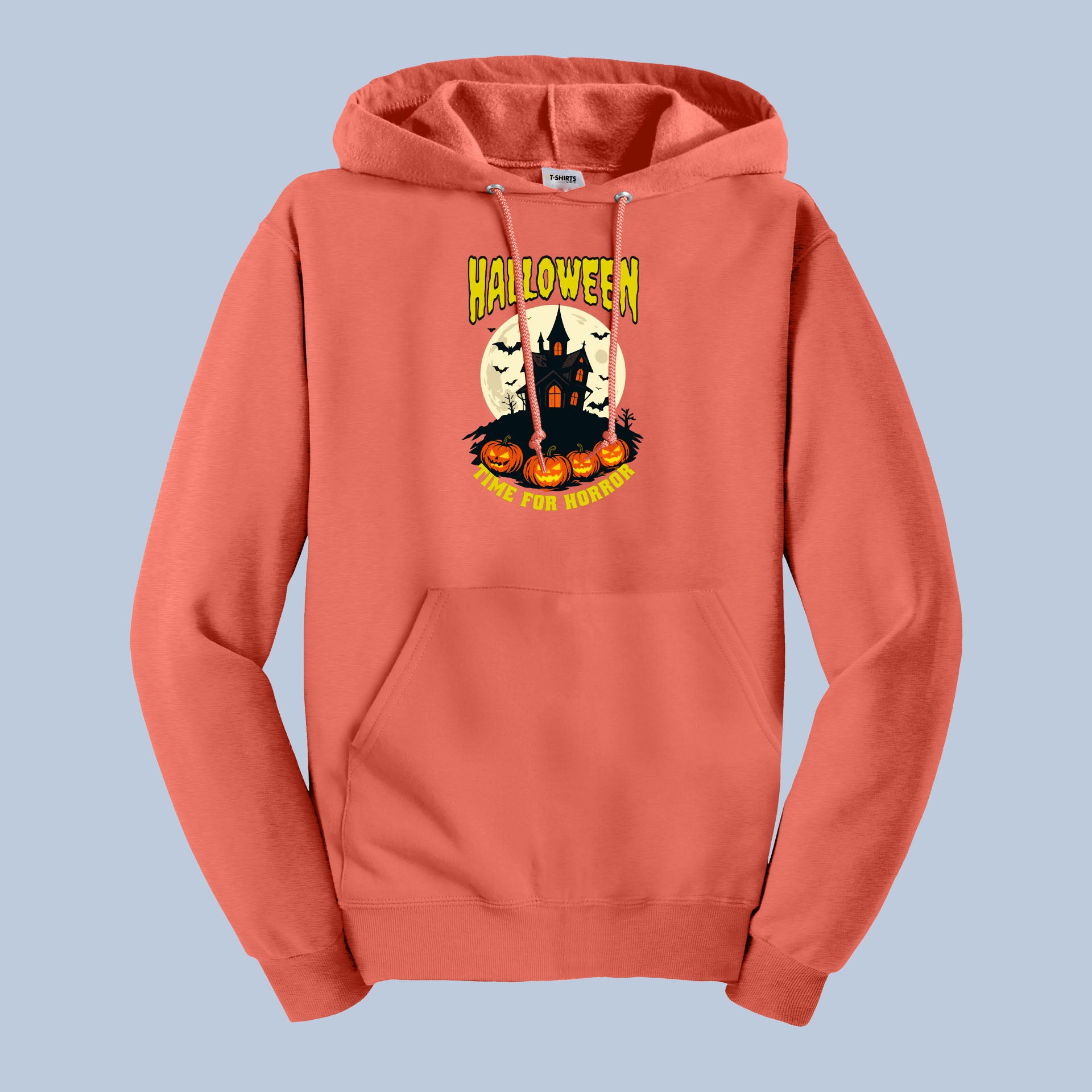Halloween Time for Horror Hoodie – Haunted House & Pumpkin Design Scary Sweatshirt 3
