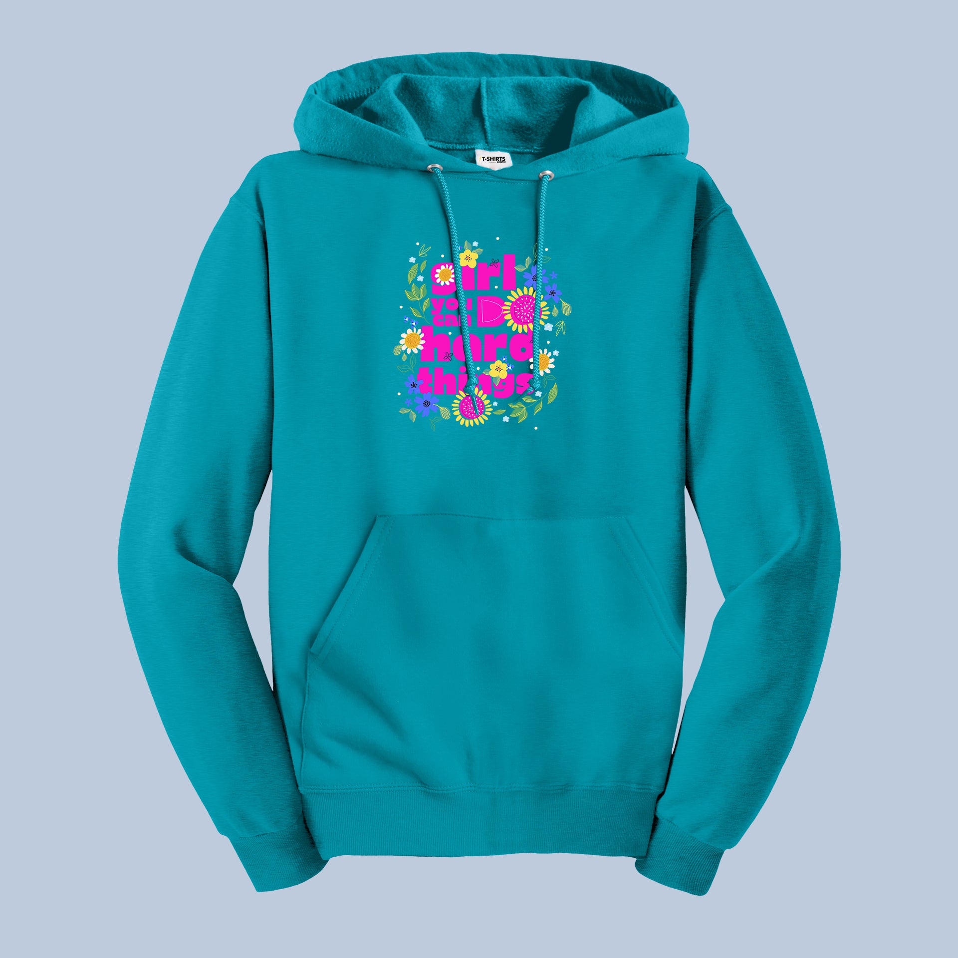 Girl You Can Do Hard Things Floral Hoodie 3