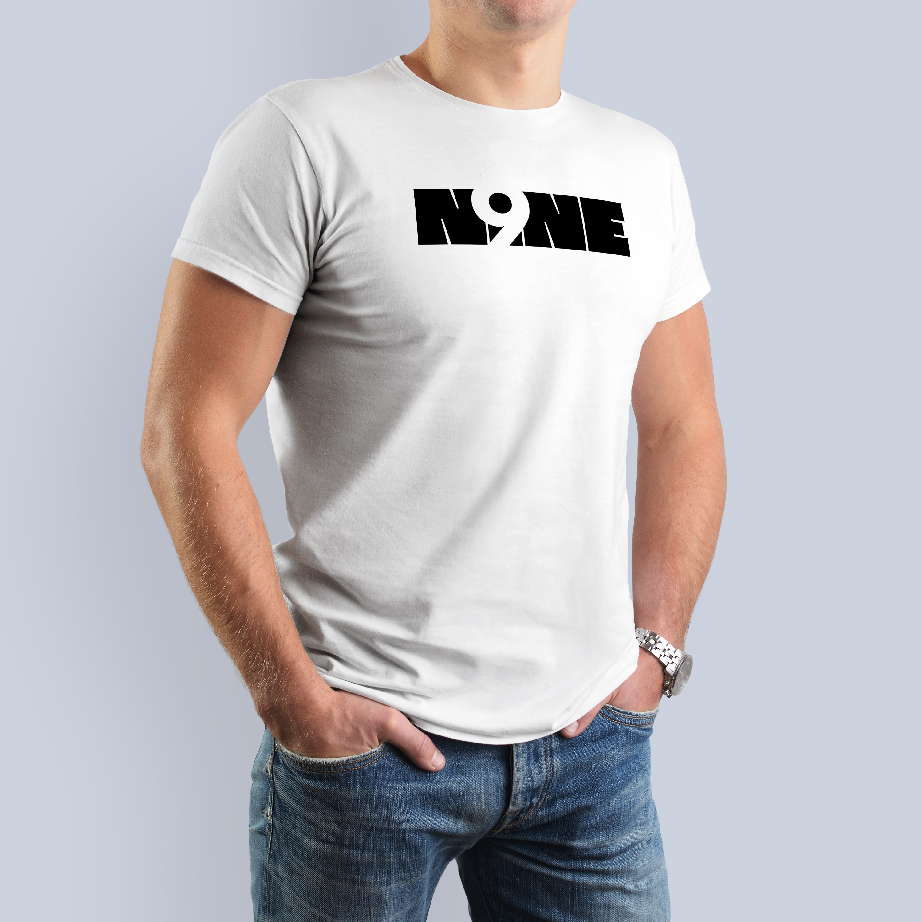 NONE Statement Graphic T-Shirt | Minimalist Text Design Tee 7
