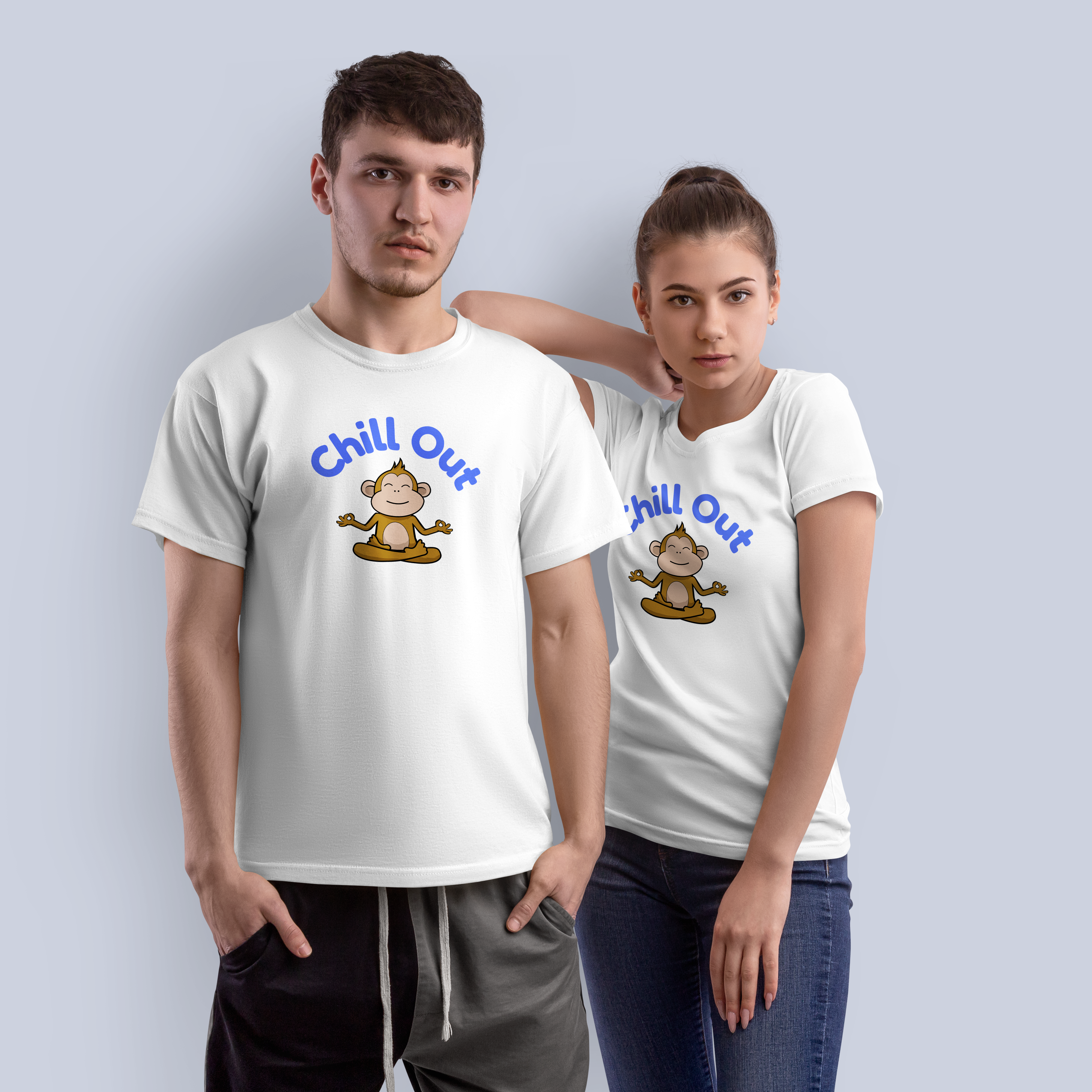 Chill Out Monkey Yoga T-Shirt – Relaxed & Playful Vibes