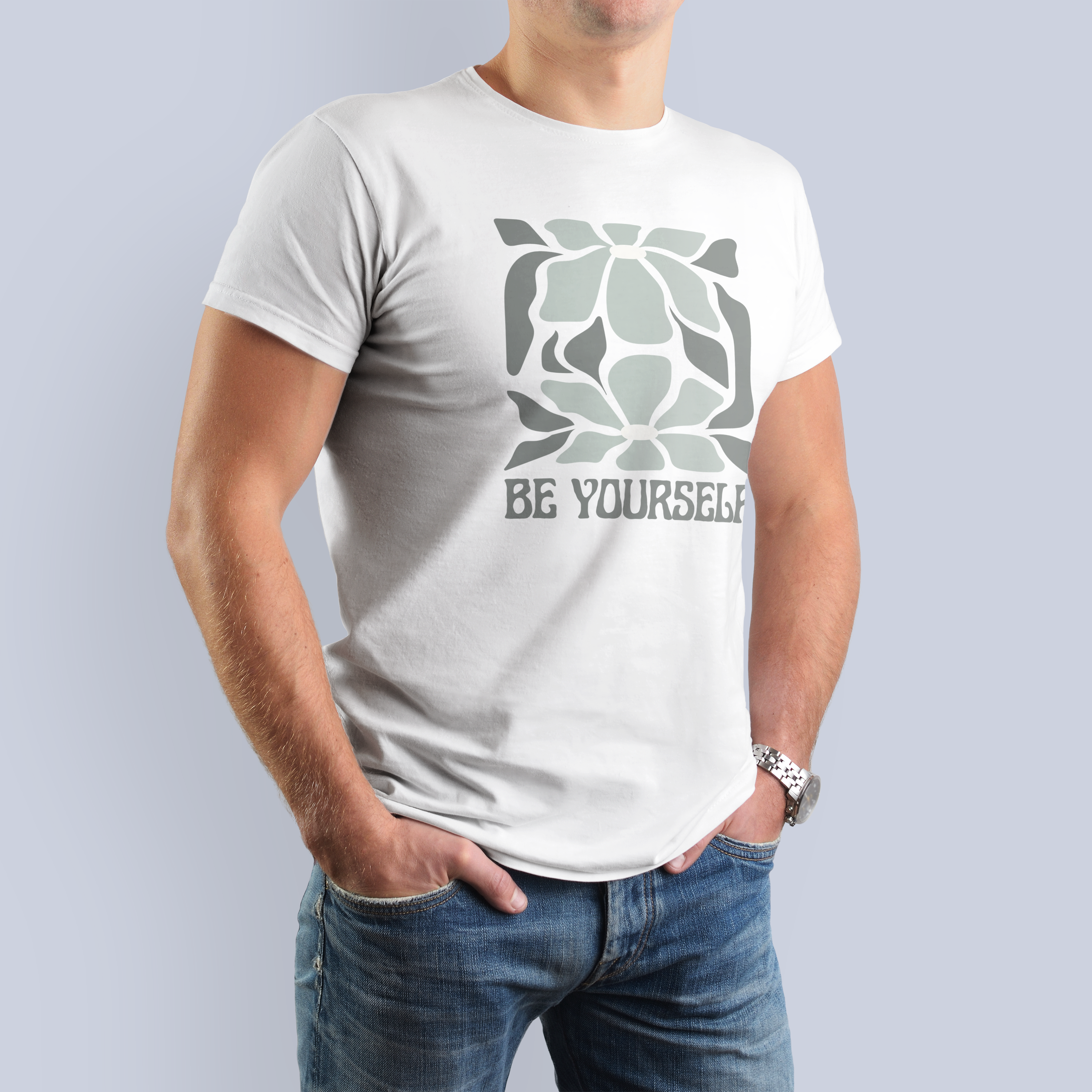 Be Yourself Abstract Floral T-Shirt | Empowering Graphic Tee 8