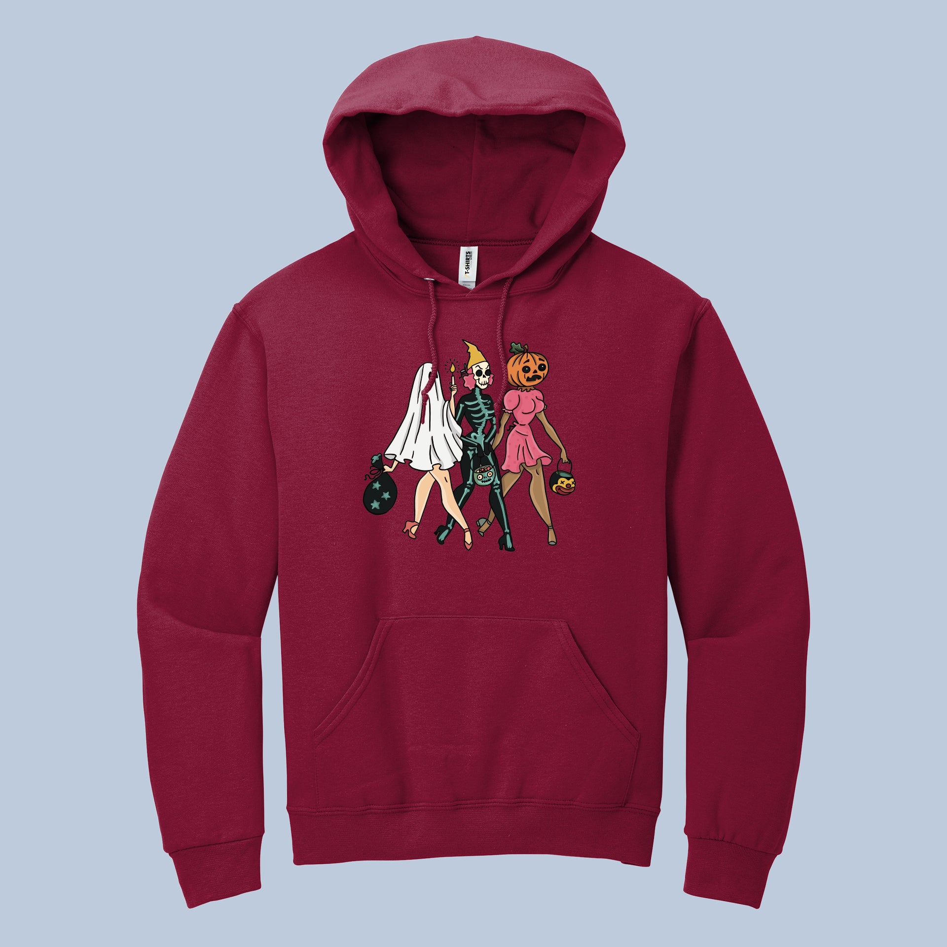 Girls Night Out Halloween Hoodie – Retro Ghost Skeleton Pumpkin Sweatshirt for Women 3