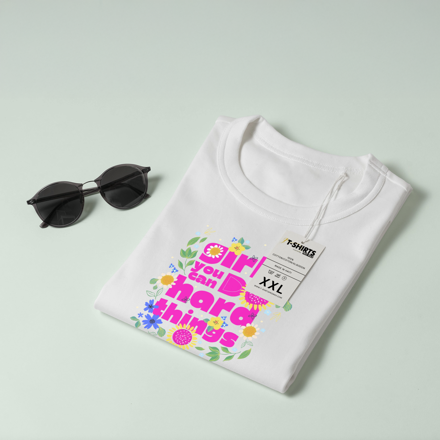 Girl You Can Do Hard Things Floral Graphic T-Shirt 3
