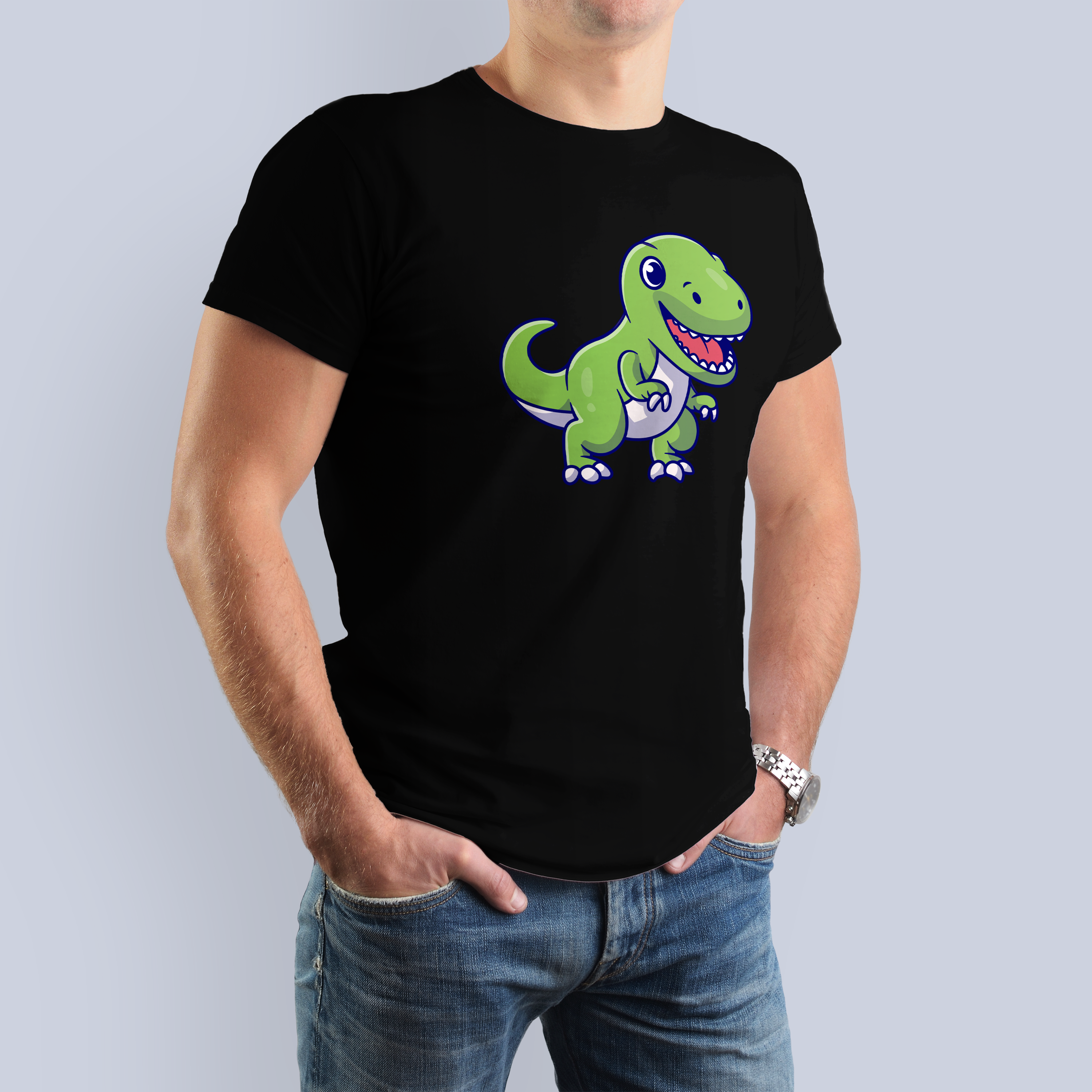 Green T-Rex Dinosaur T-Shirt 3