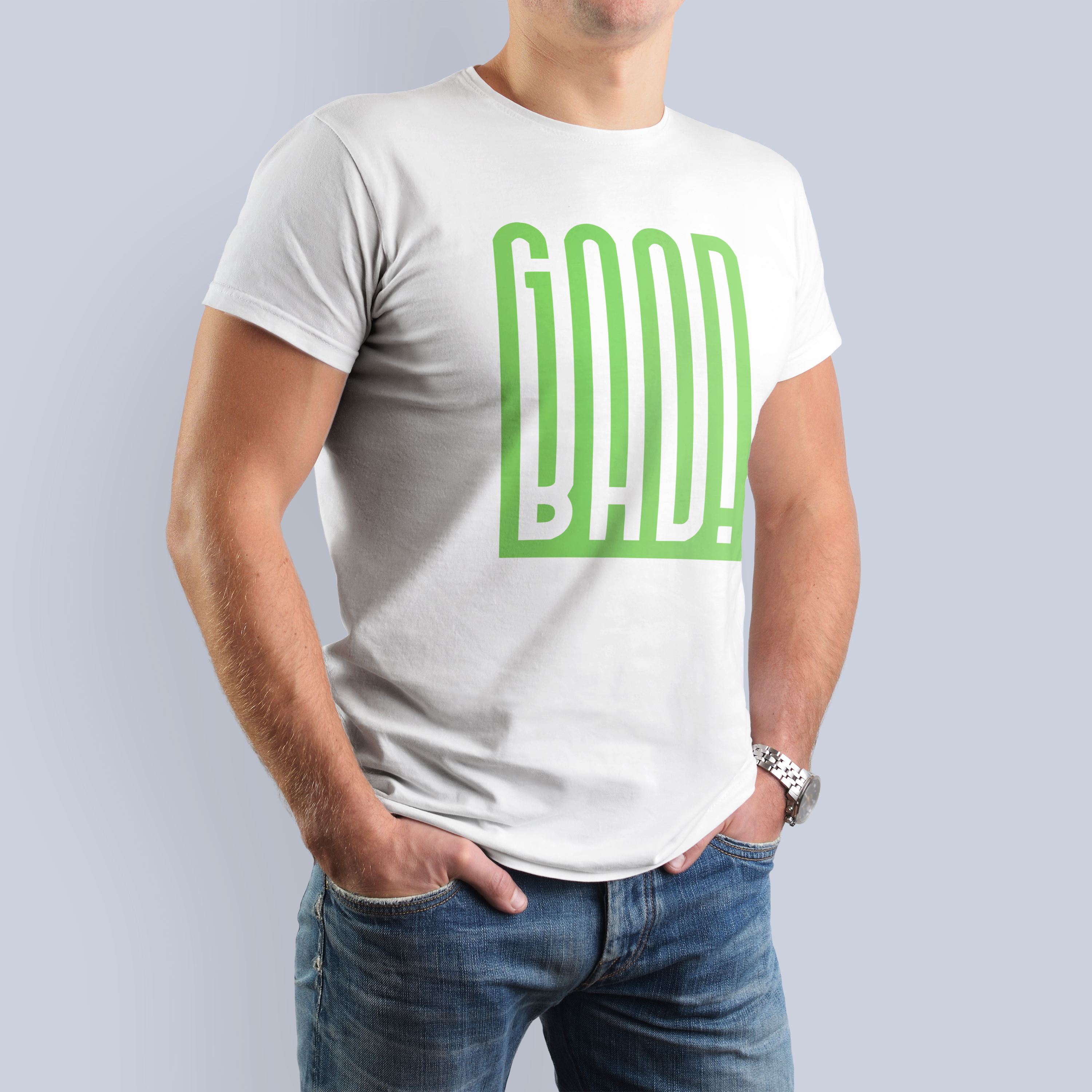 GOOD BAD! Contrast Statement T-Shirt | Bold Graphic Tee 9