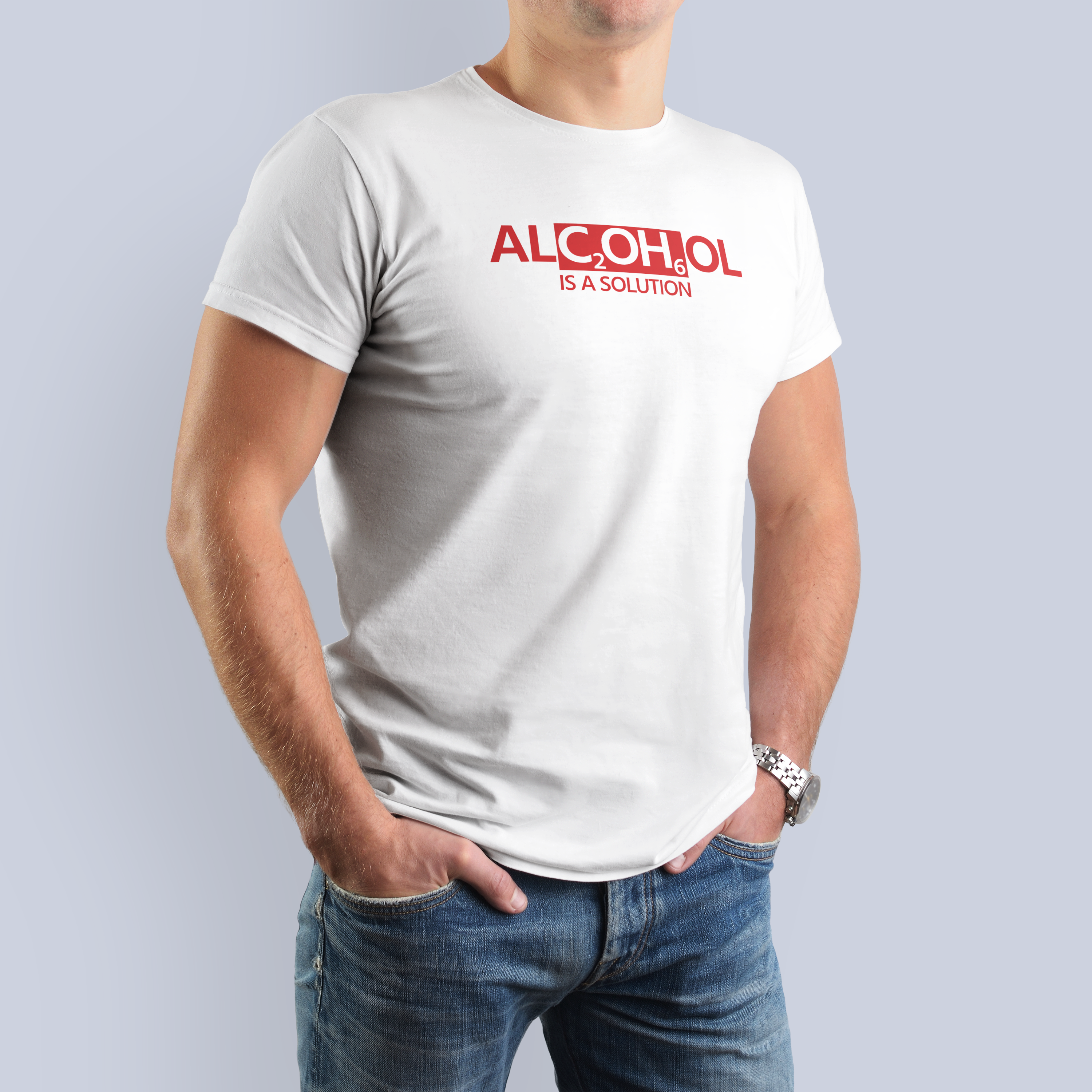 Alcohol Chemistry Funny Graphic T-Shirt – Alcohol is a Solution 6