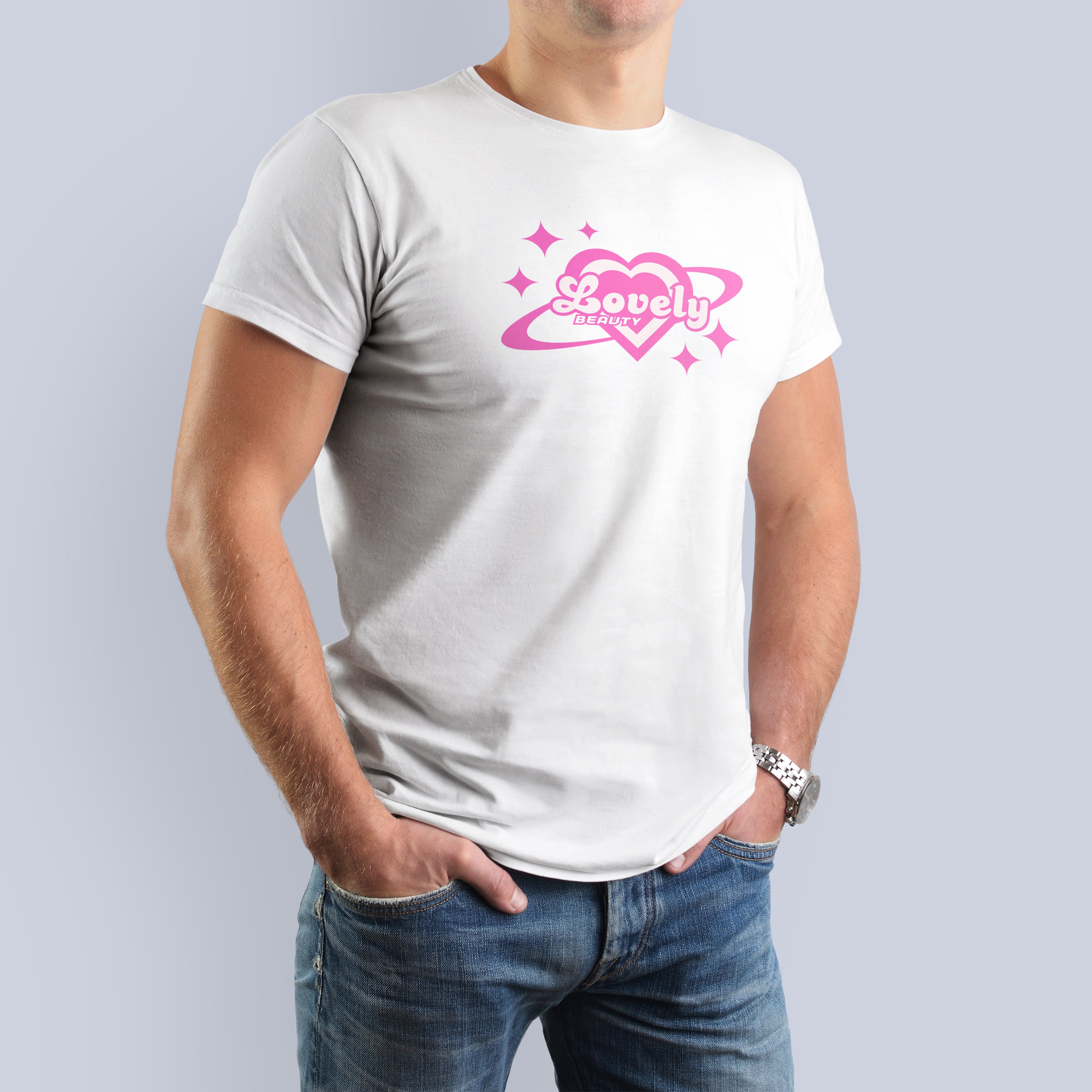 Cute Pink Heart and Stars Graphic Tee 3